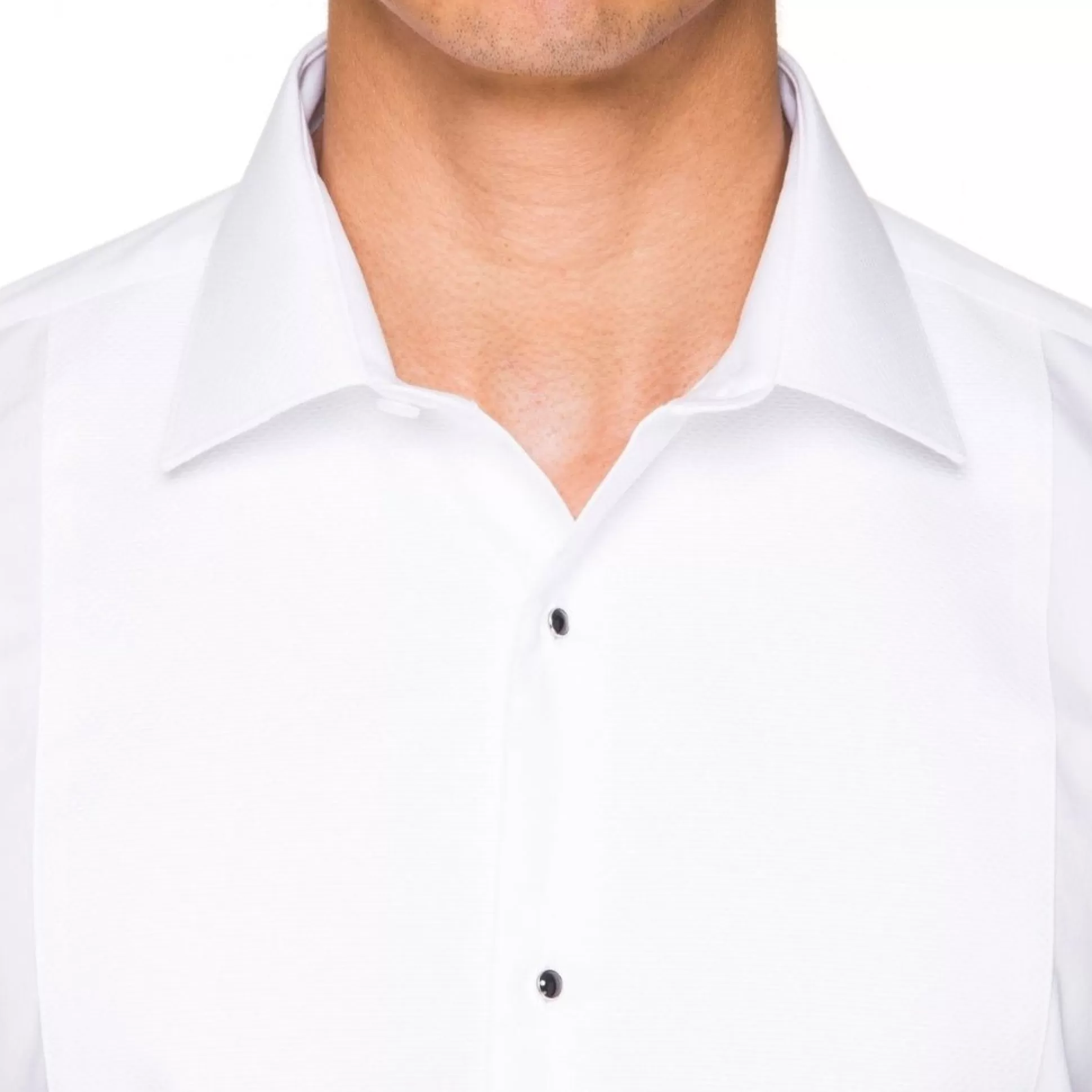 Hot Henry Bucks ABELARD Marcella Stud Front Peak Collar Dinner Shirt WHITE WHITE DC-SLIM FIT