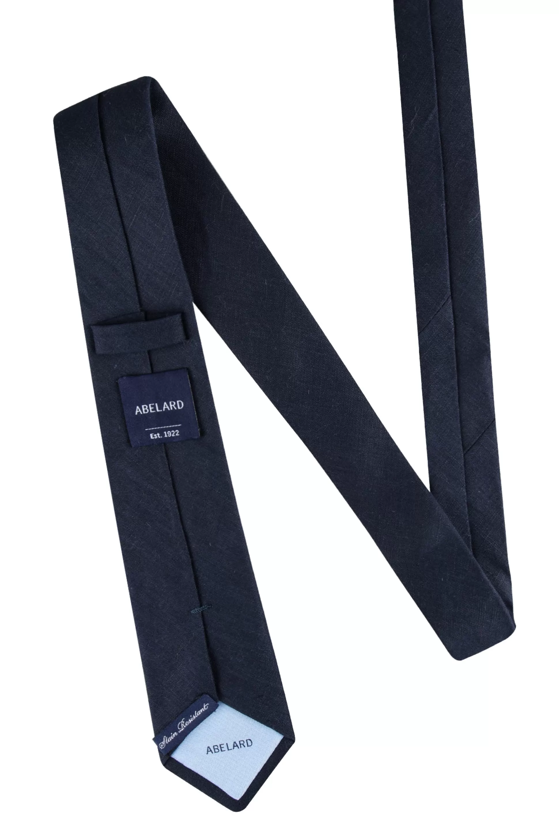 Best Henry Bucks ABELARD Plain Linen Tie NAVY