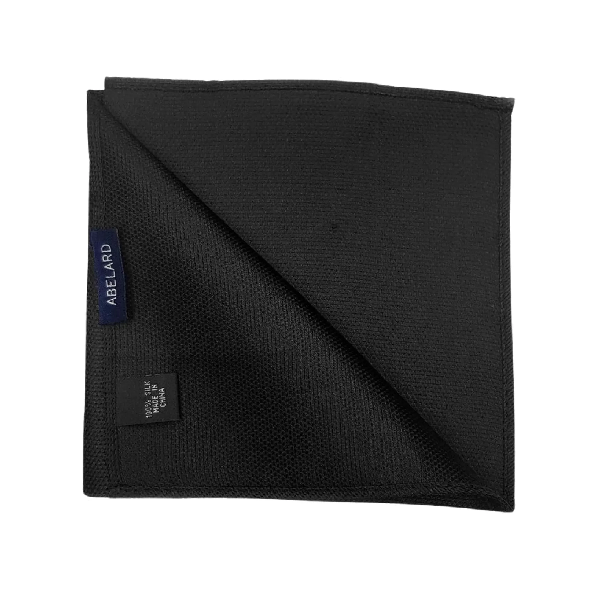 New Henry Bucks ABELARD Pocket Square PLAIN BLACK