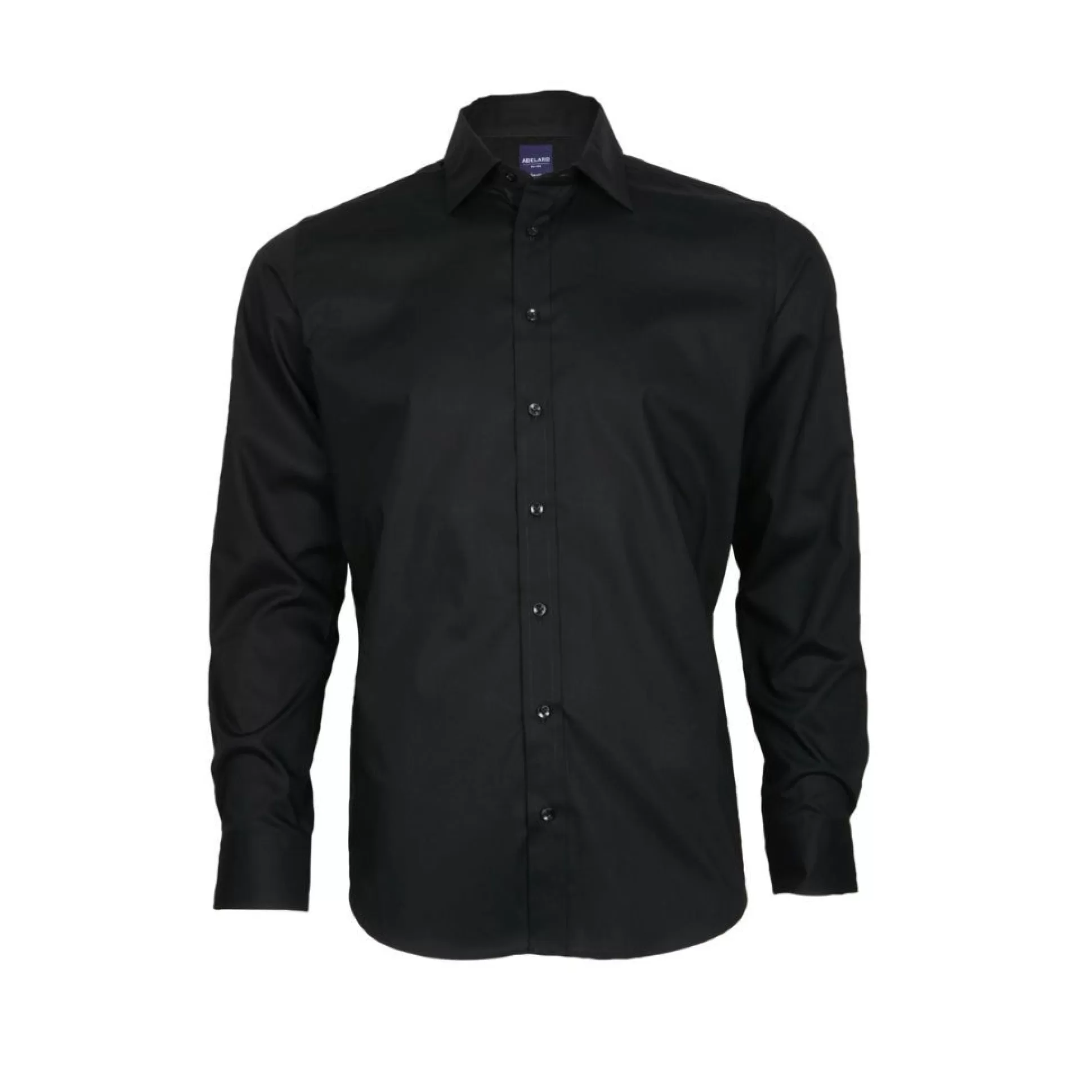 Shop Henry Bucks ABELARD Santo Stretch Poplin Men's Shirt BLACK BLACK SC-SLIM FIT