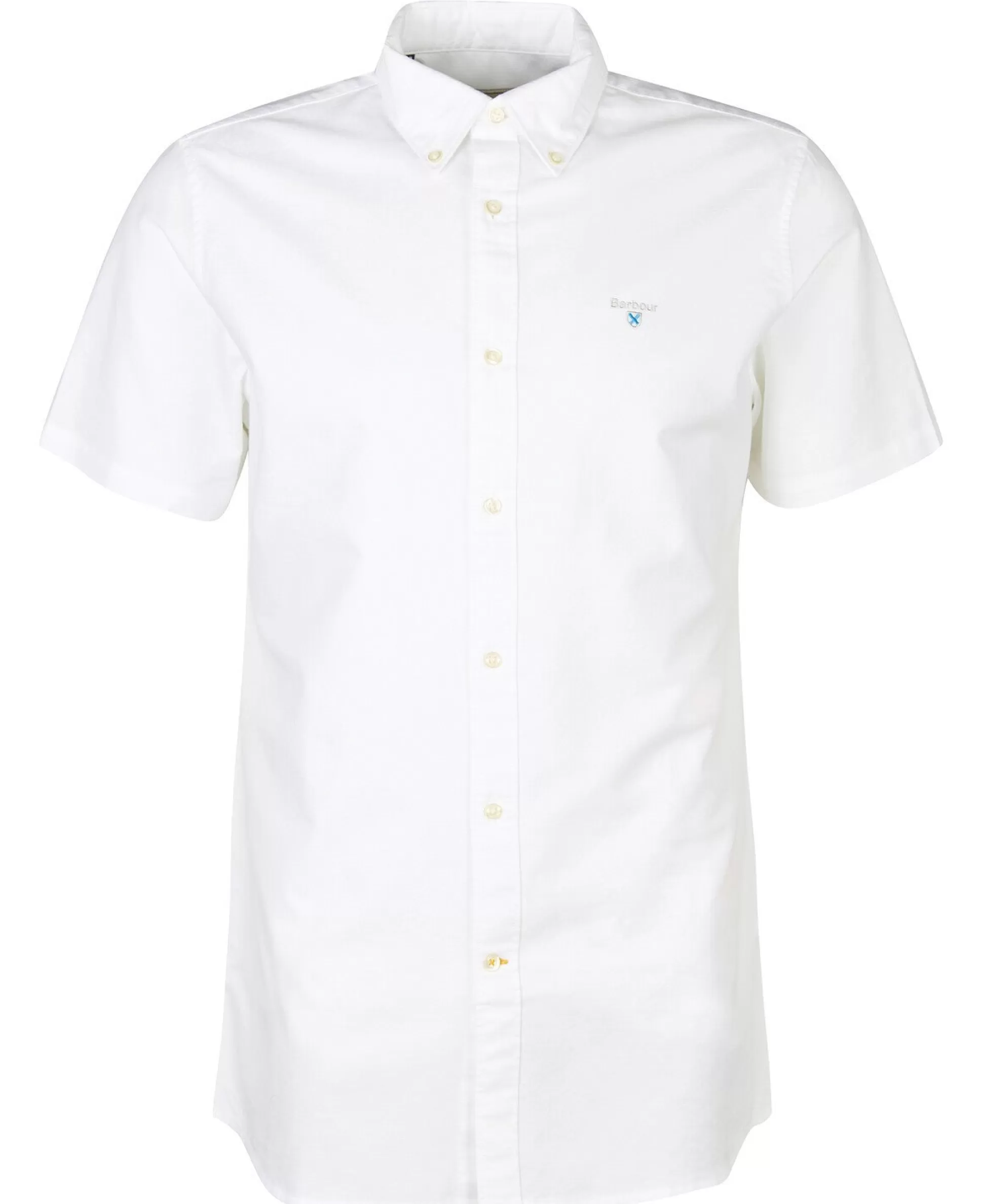 Hot Henry Bucks BARBOUR Oxford Short Sleeve Tailored Shirt WHITE