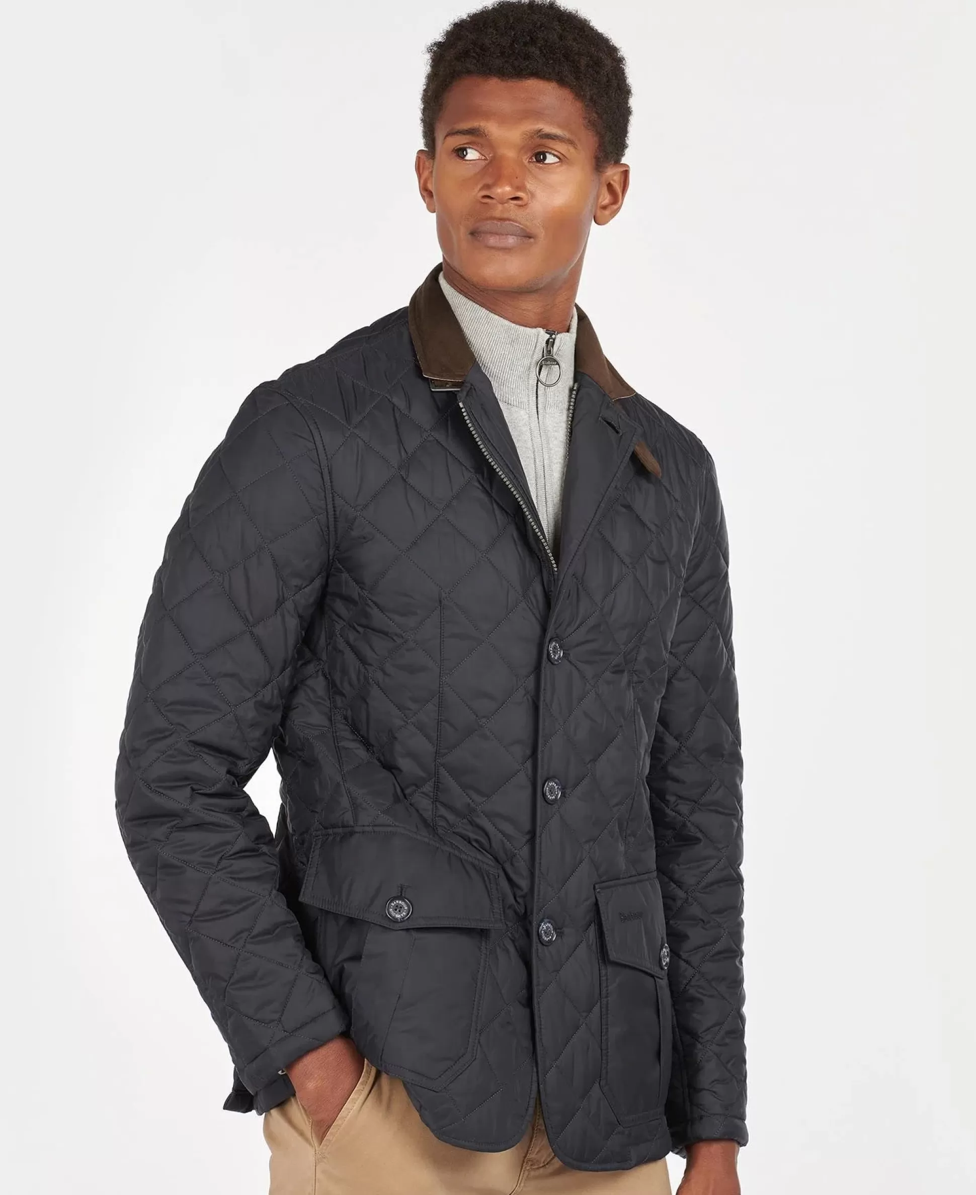 Outlet Henry Bucks BARBOUR Sander Quilted Jacket NAVY