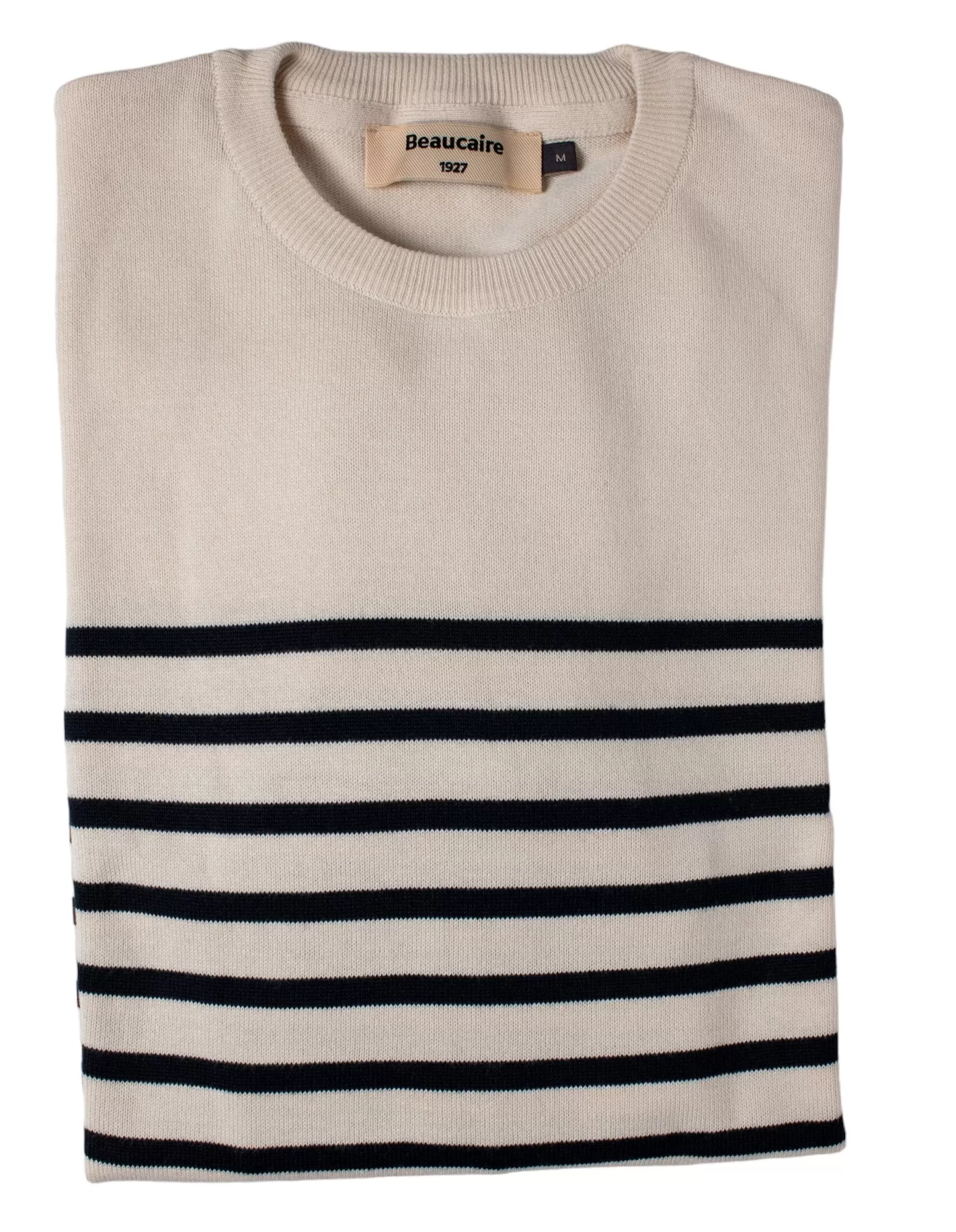 Discount Henry Bucks BEAUCAIRE Cotton Breton Stripe Sweater ECRU