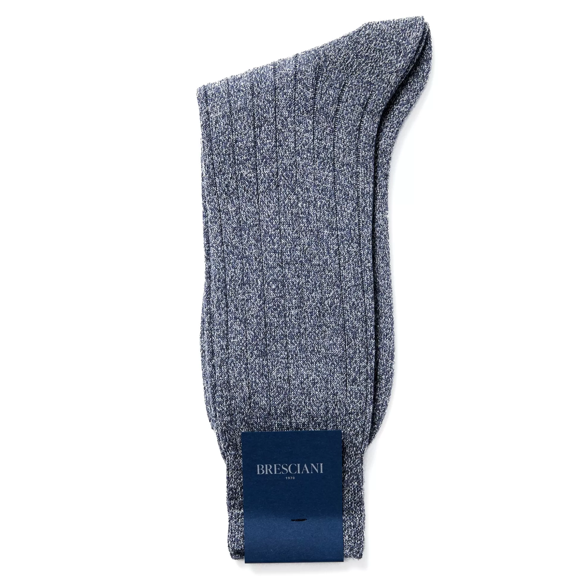 Best Sale Henry Bucks BRESCIANI Ribbed Business Socks NAVY