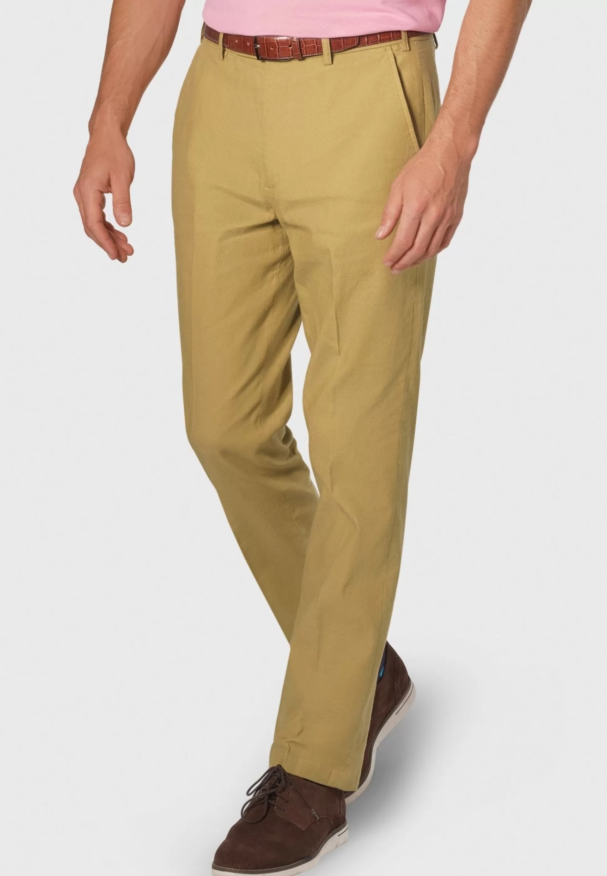 Shop Henry Bucks BROOK TAVERNER Amiss Linen Stretch Trouser SAND REG