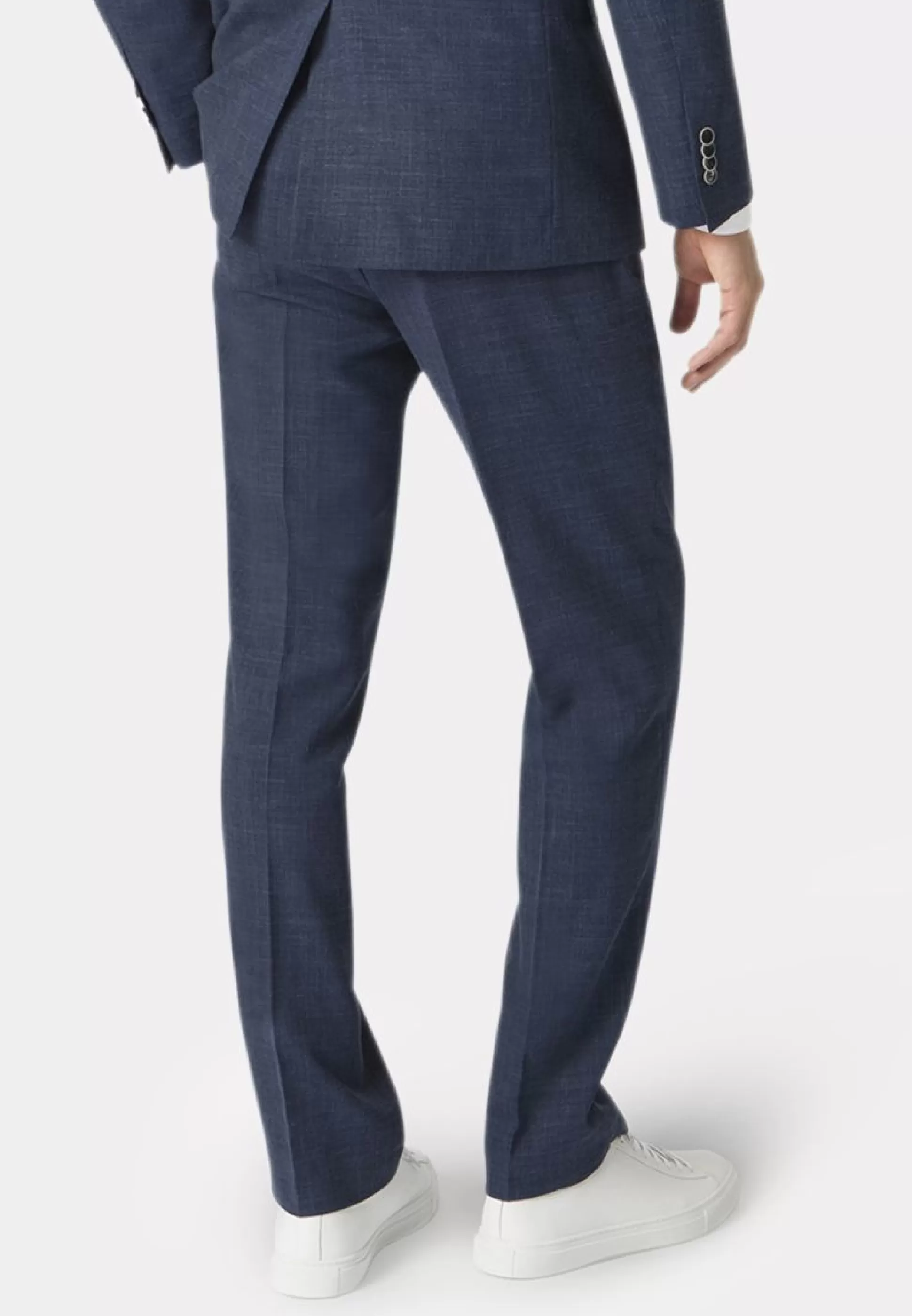 Best Sale Henry Bucks BROOK TAVERNER Constable Linen Mix Trouser NAVY REG