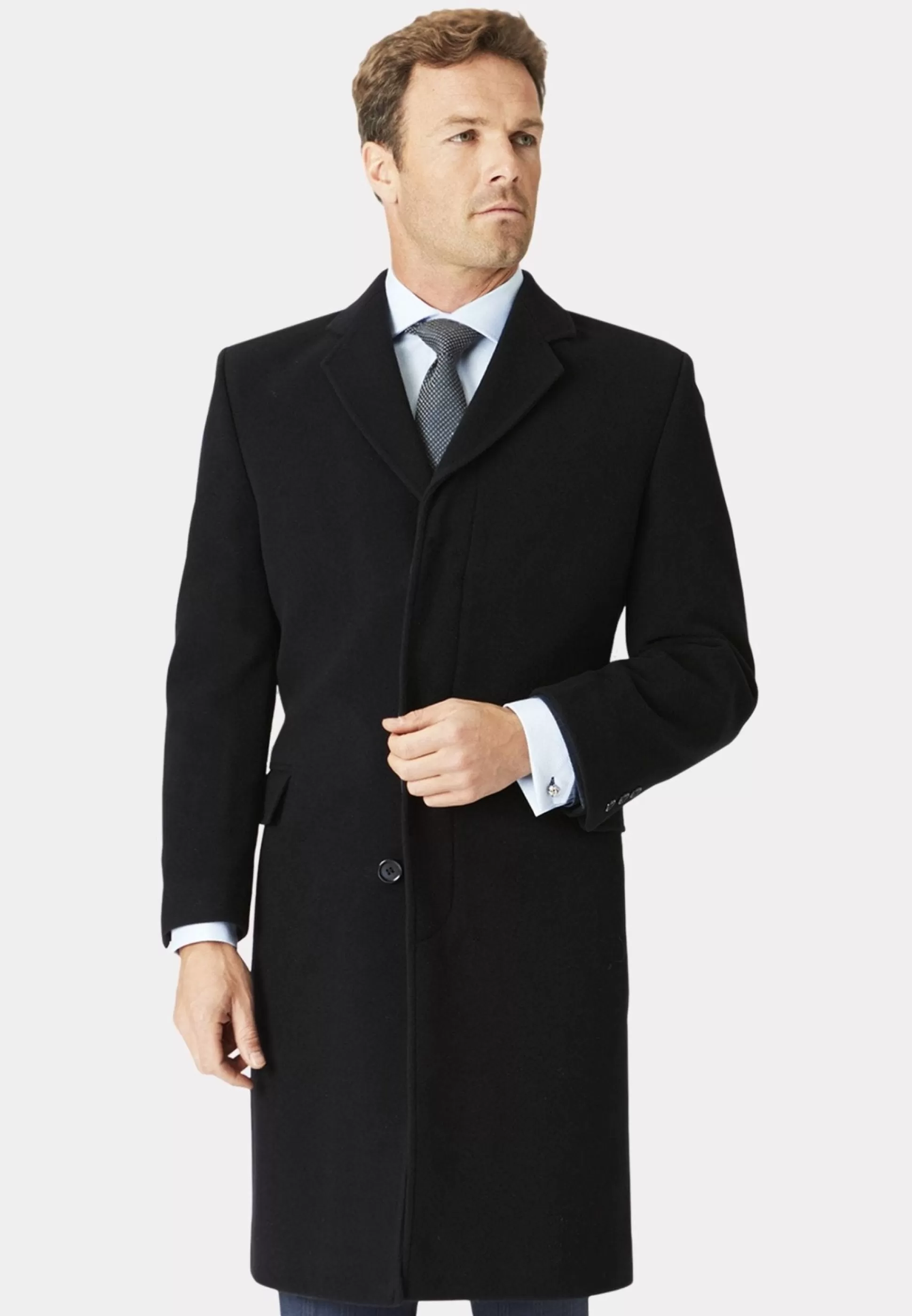 Online Henry Bucks BROOK TAVERNER Wool Cashmere Overcoat BLACK REG