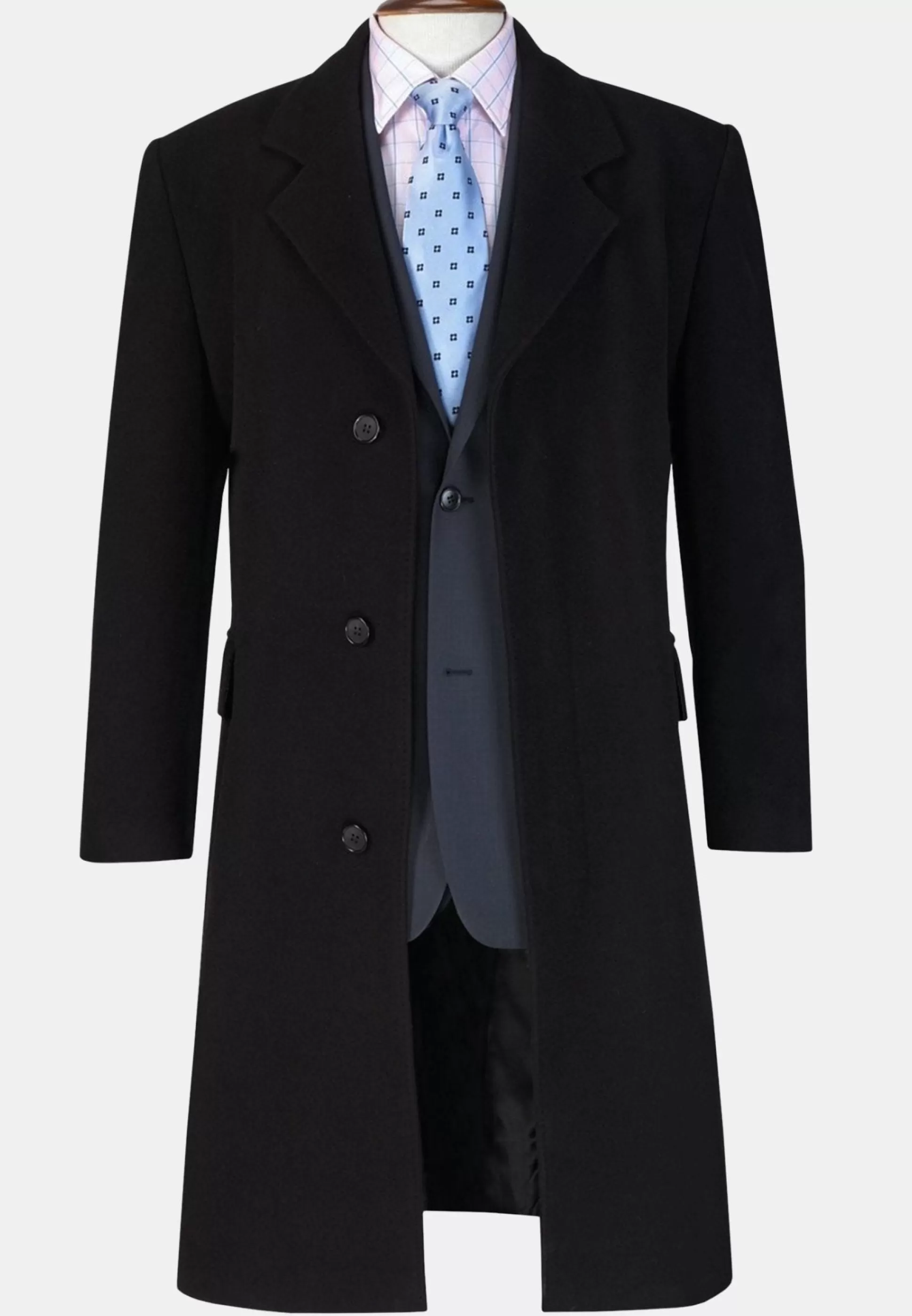 Online Henry Bucks BROOK TAVERNER Wool Cashmere Overcoat BLACK REG