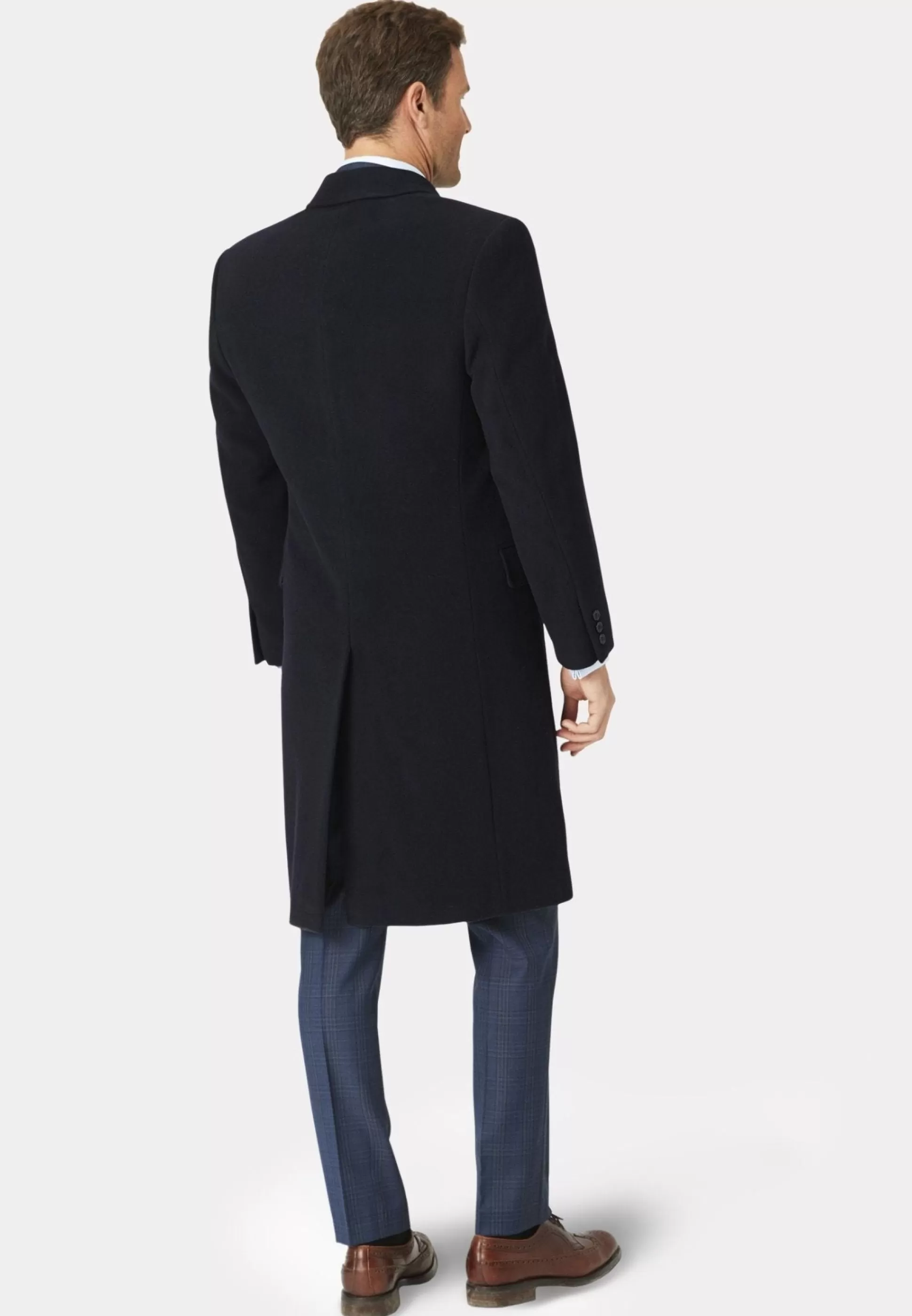 Shop Henry Bucks BROOK TAVERNER Wool Cashmere Overcoat NAVY REG