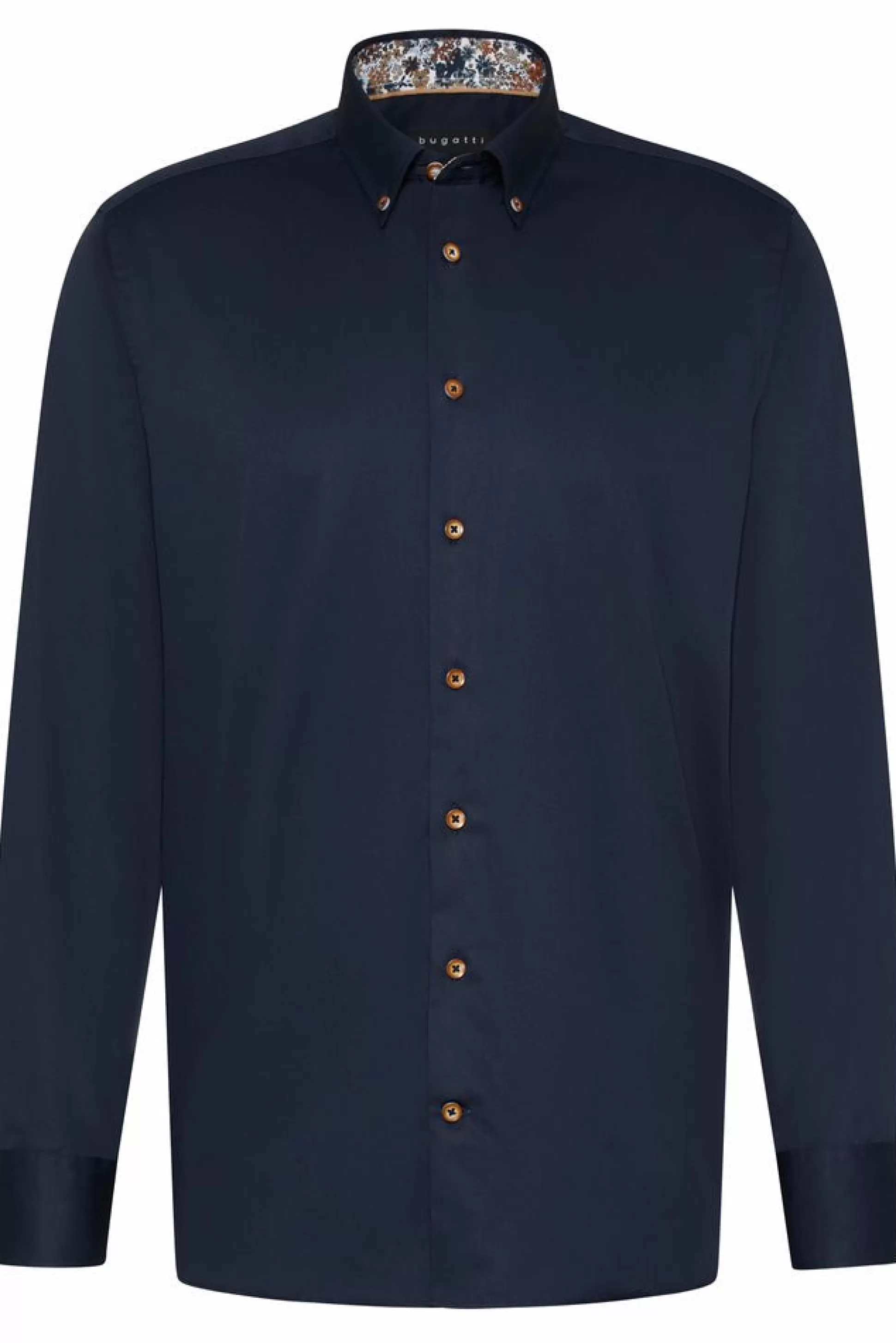 Sale Henry Bucks BUGATTI Button Down Long Sleeve Shirt NAVY