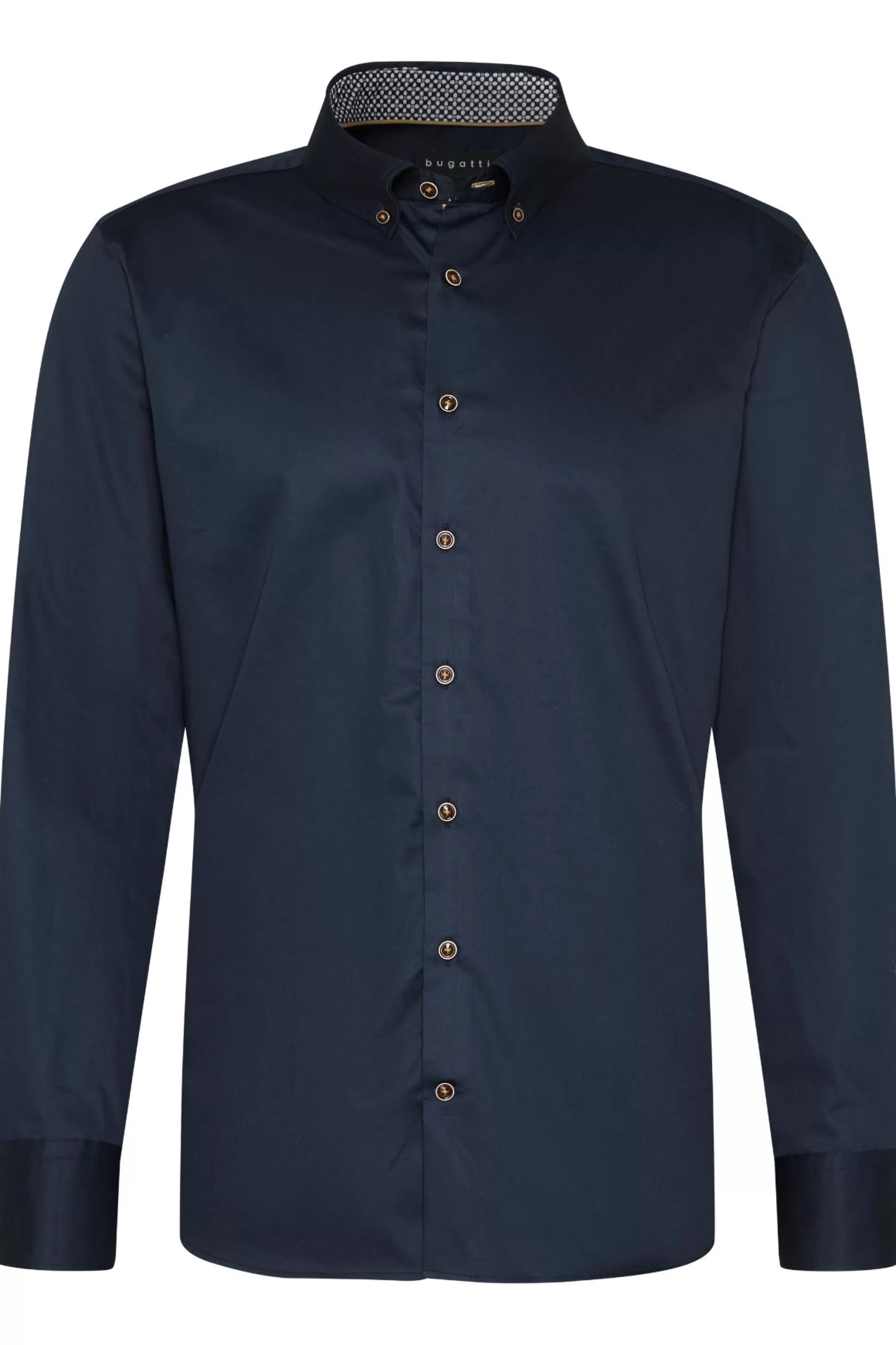 Best Henry Bucks BUGATTI Buttoned Long Sleeve Single Cuff Shirt DARK NAVY DARK NAVY SC