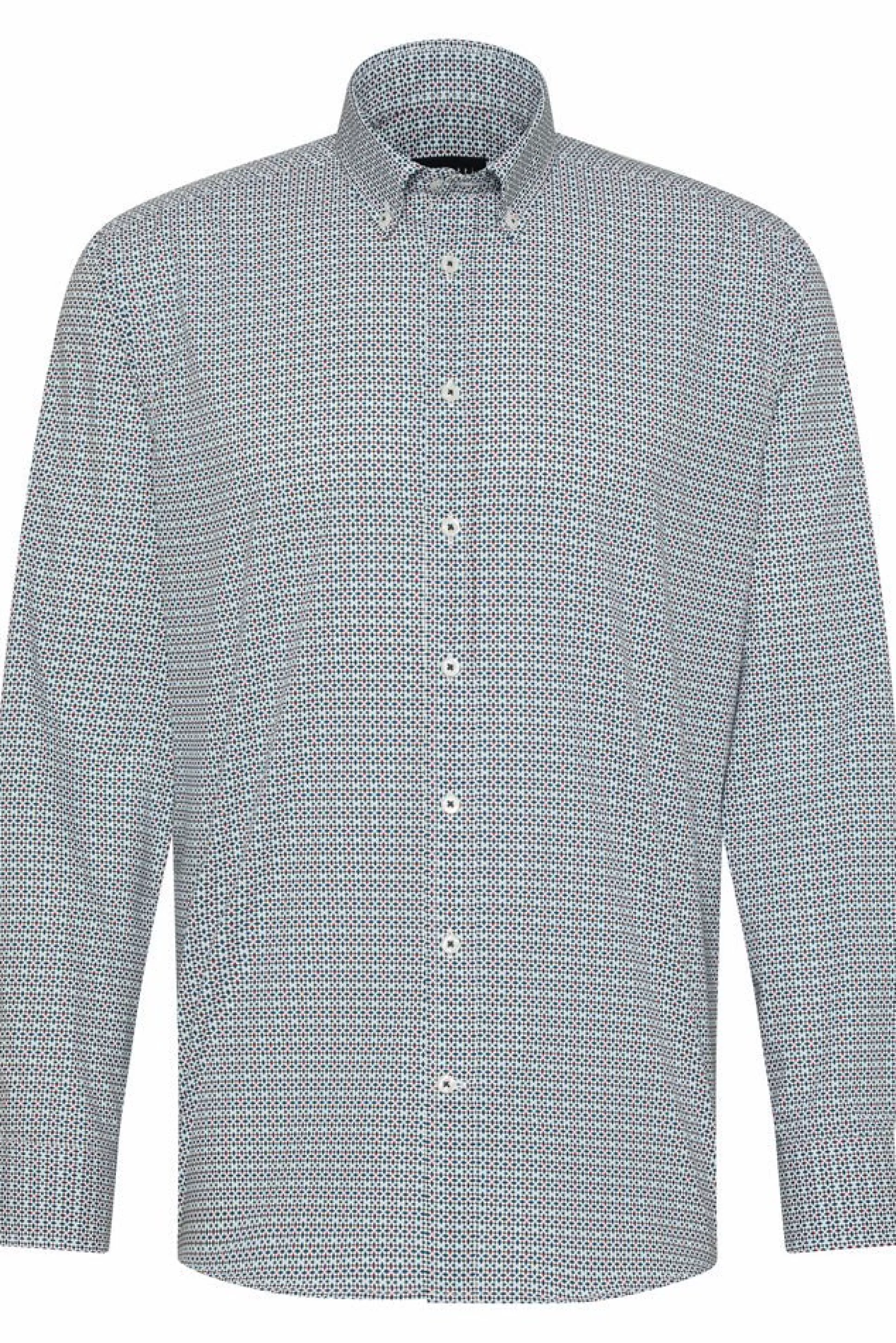 Fashion Henry Bucks BUGATTI Collared Long Sleeve Shirt GREY