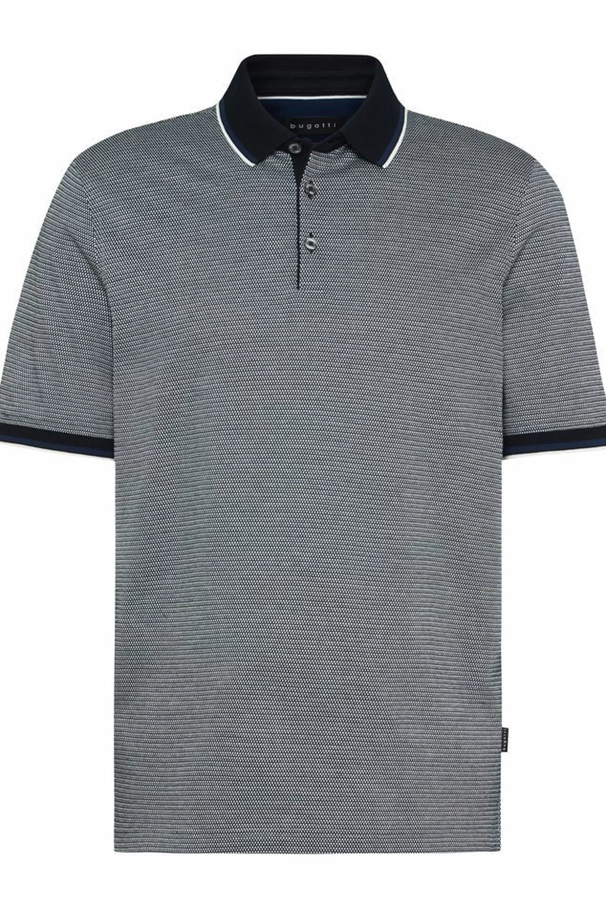 Hot Henry Bucks BUGATTI Contrast Short Sleeve Polo BLACK/GREY