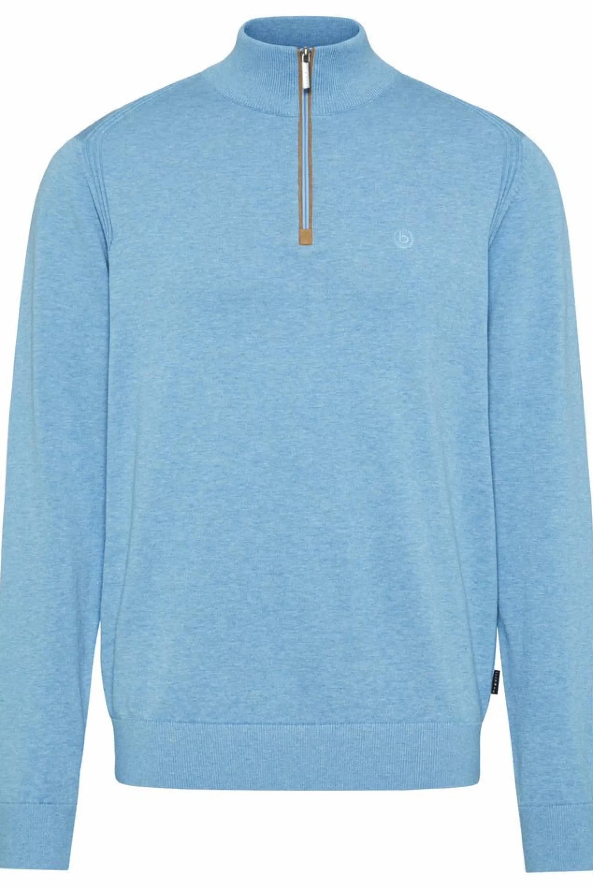 Fashion Henry Bucks BUGATTI Long Sleeve Quarter Zip Knit SKY BLUE