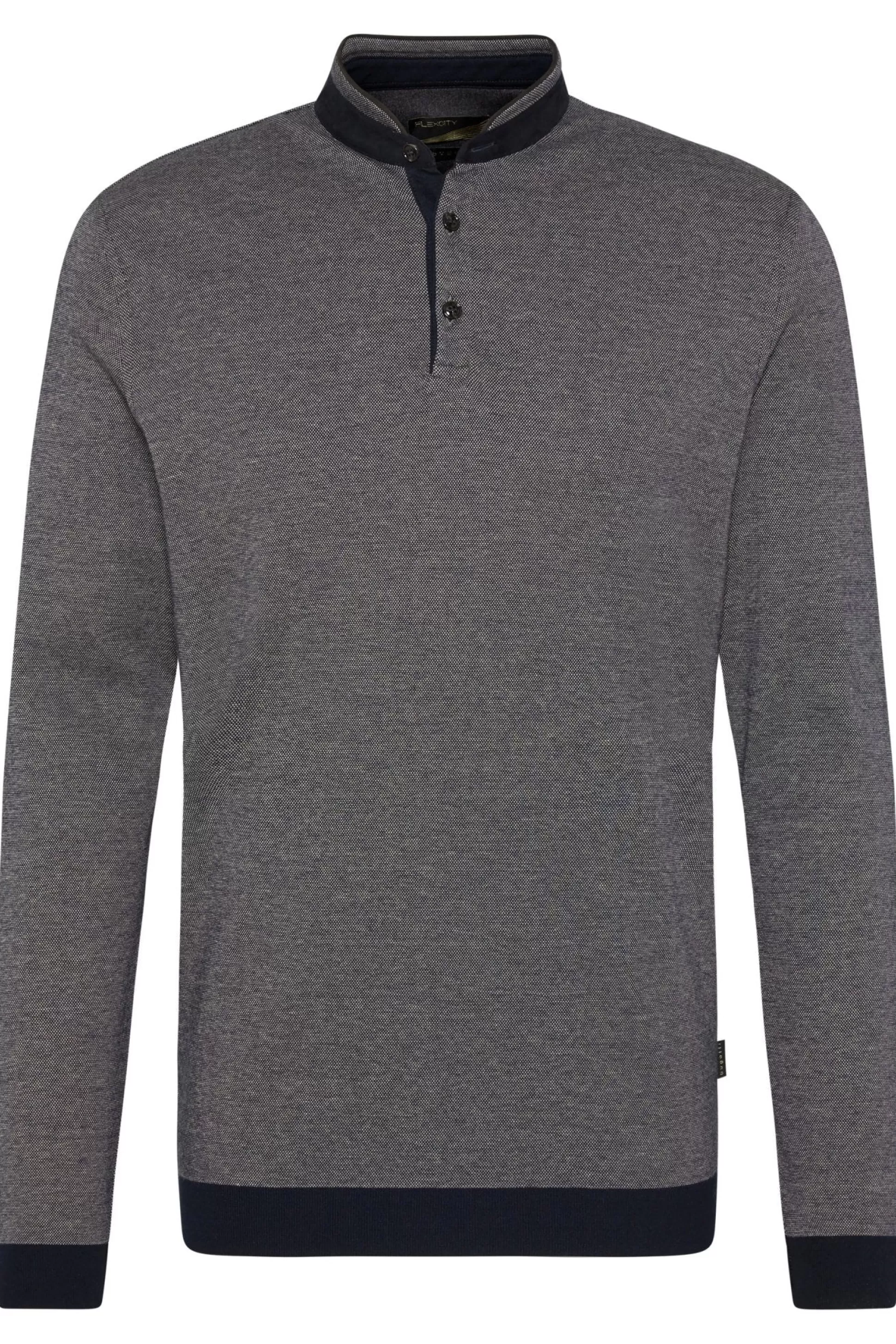 New Henry Bucks BUGATTI Mens Long Sleeve Polo DARK GREY