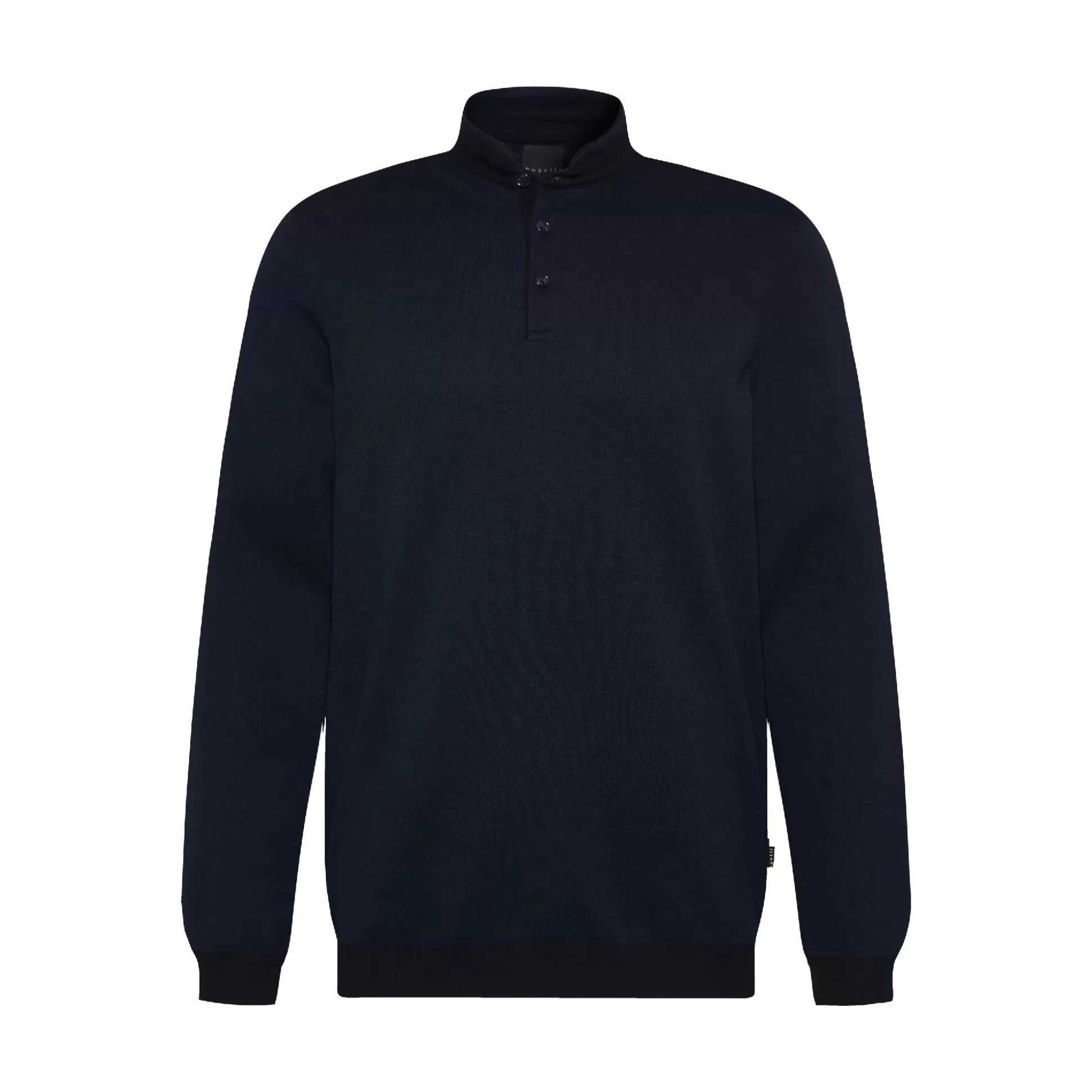 Outlet Henry Bucks BUGATTI Men's Rib Collar Long Sleeve Jumper DARK NAVY