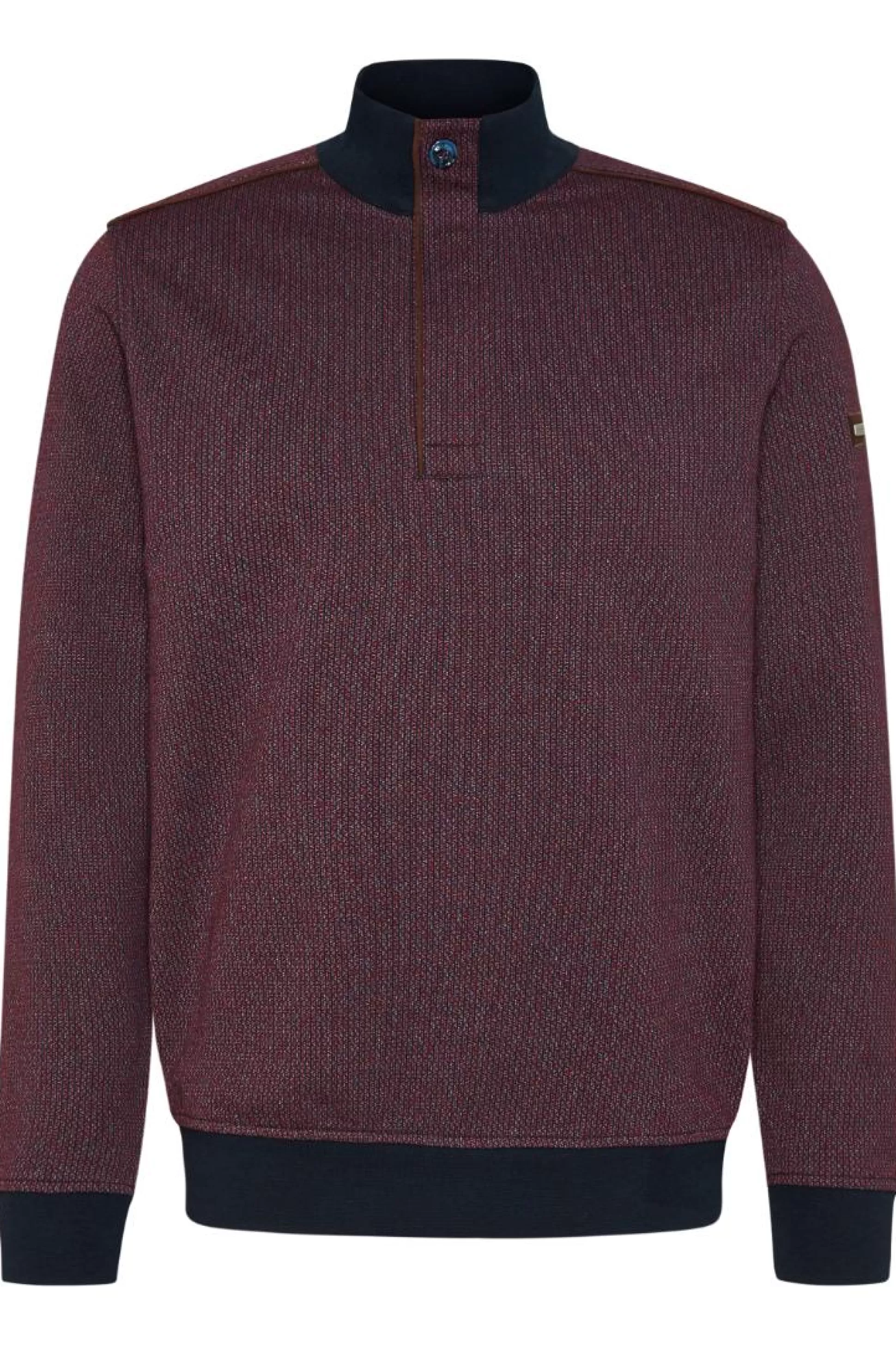 Hot Henry Bucks BUGATTI Men's Rib Neck Long Sleeve Jumper MAROON