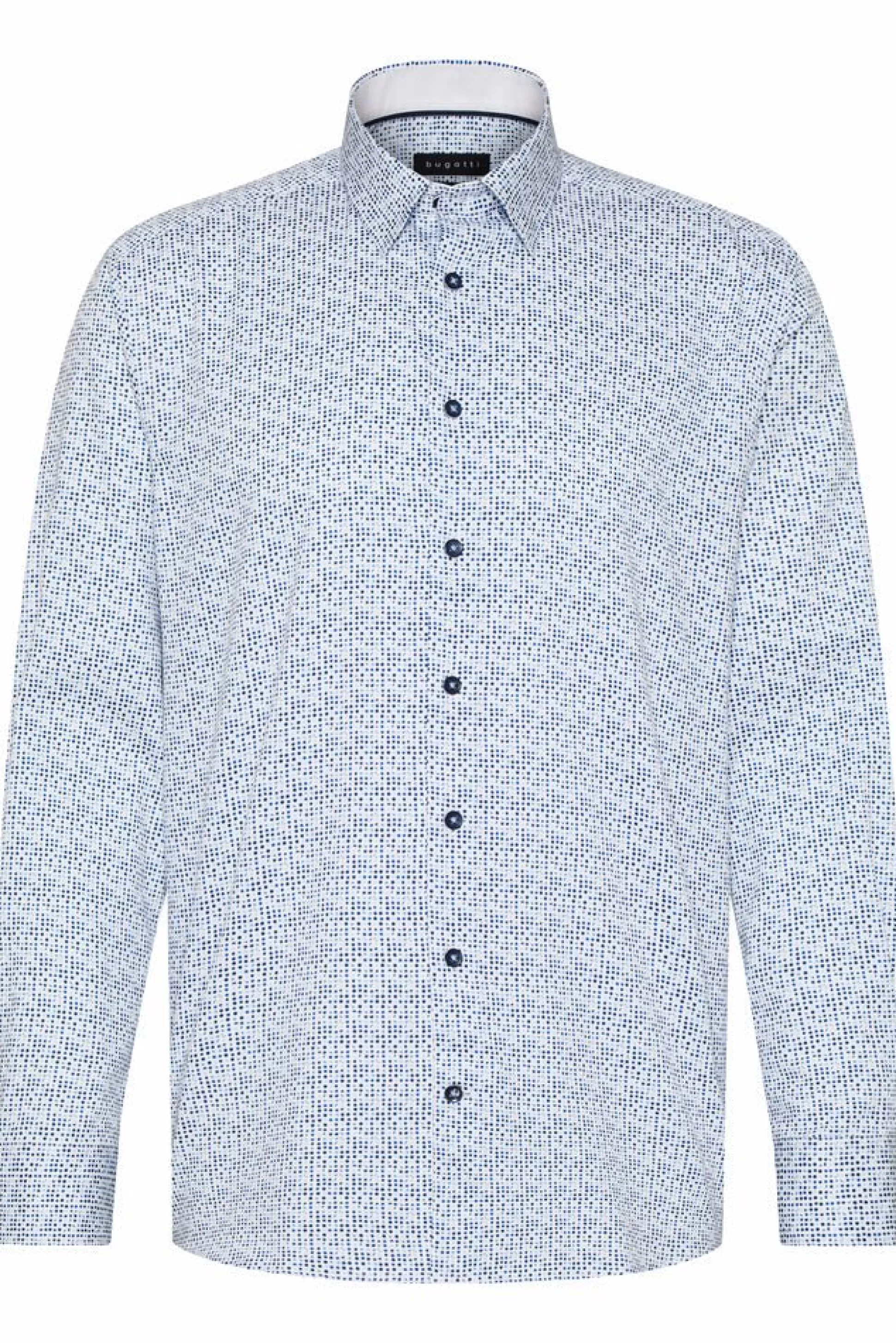 Hot Henry Bucks BUGATTI Printed Long Sleeve Shirt PALE BLUE