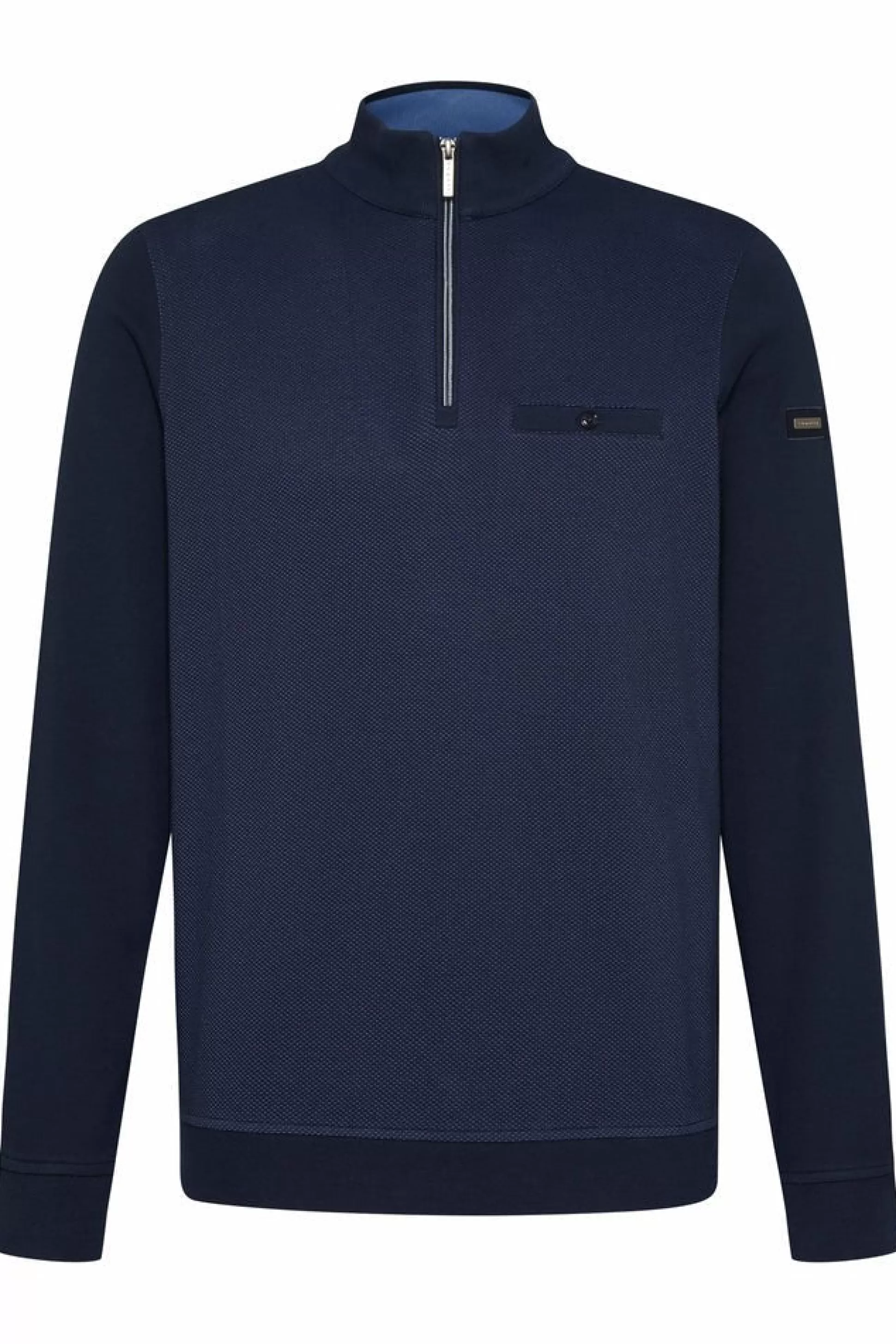 Outlet Henry Bucks BUGATTI Quarter Zip Sweater NAVY