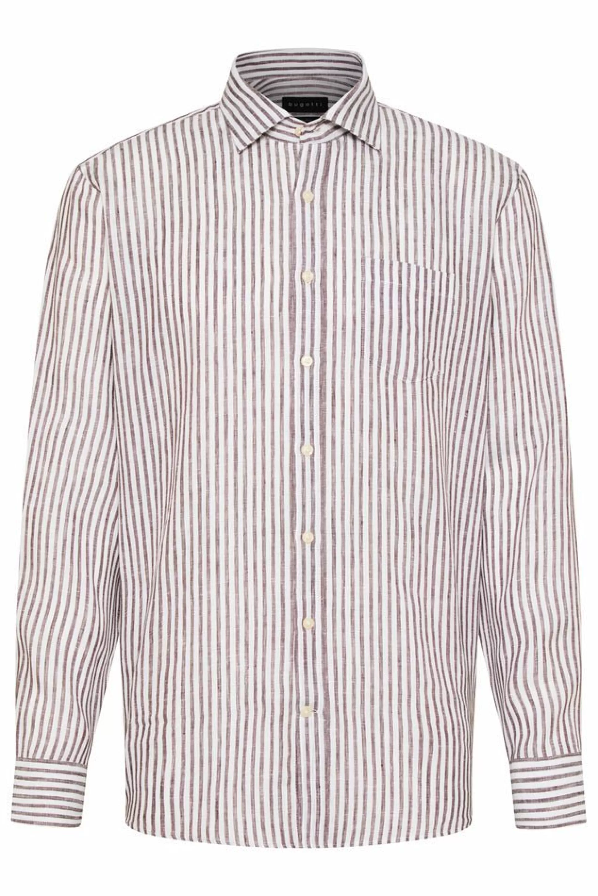 Online Henry Bucks BUGATTI Stripe Long Sleeve Shirt PALE PINK