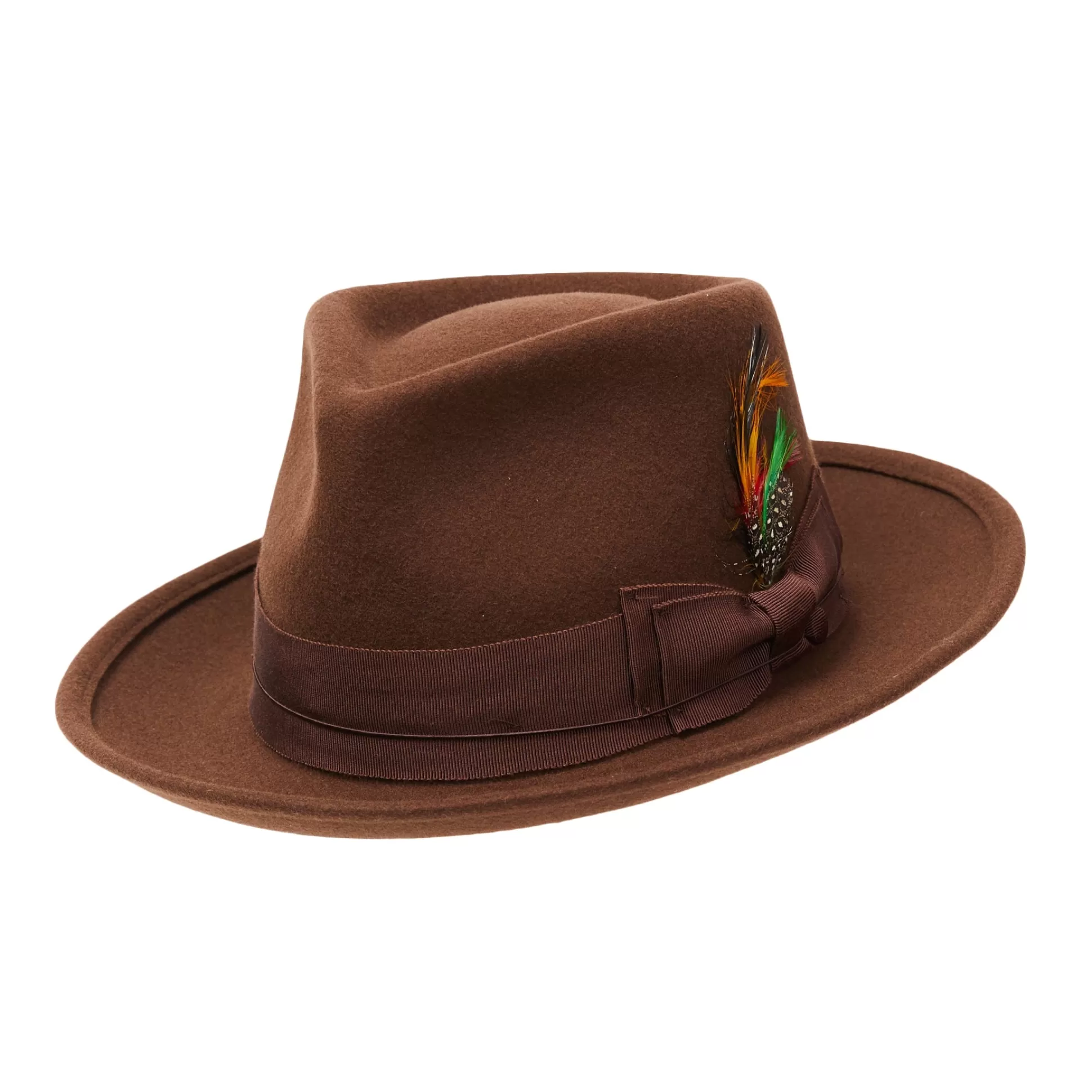 Discount Henry Bucks CITY HATTERS Theo Squatter Fedora BROWN