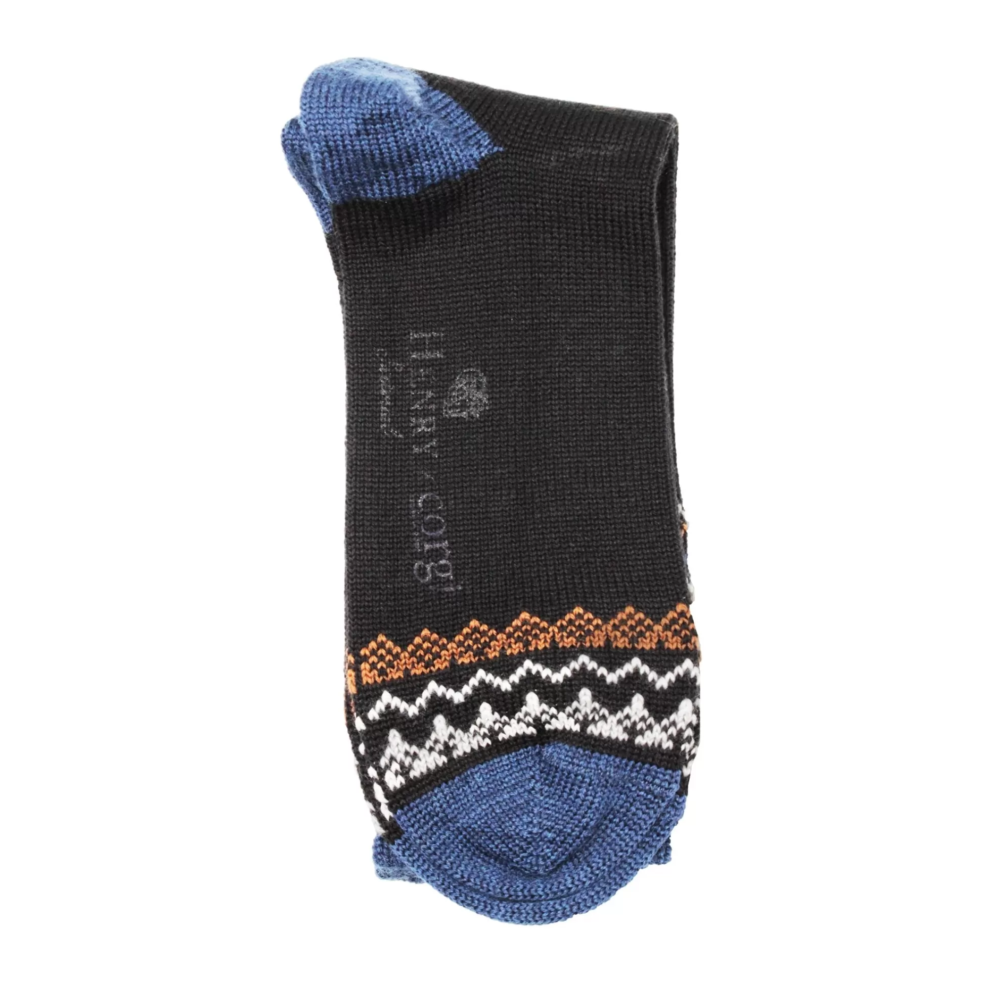 Shop Henry Bucks CORGI Washable Wool Socks BLACK/BLUE