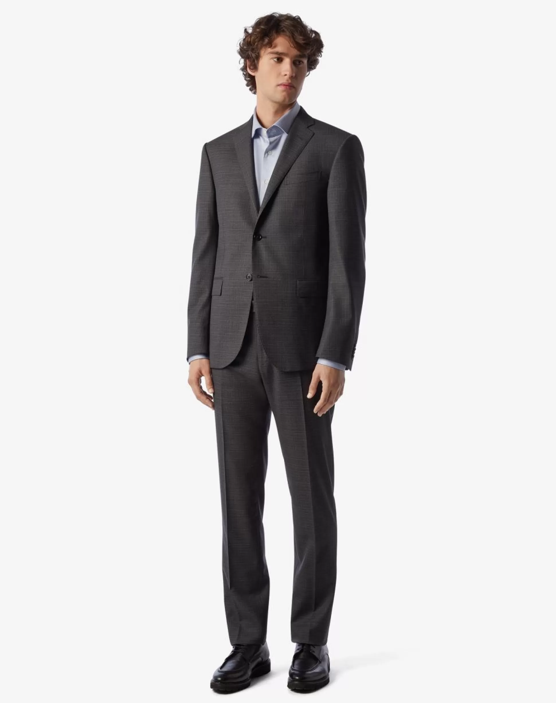 Store Henry Bucks CORNELIANI Check Leader Suit CHARCOAL REG