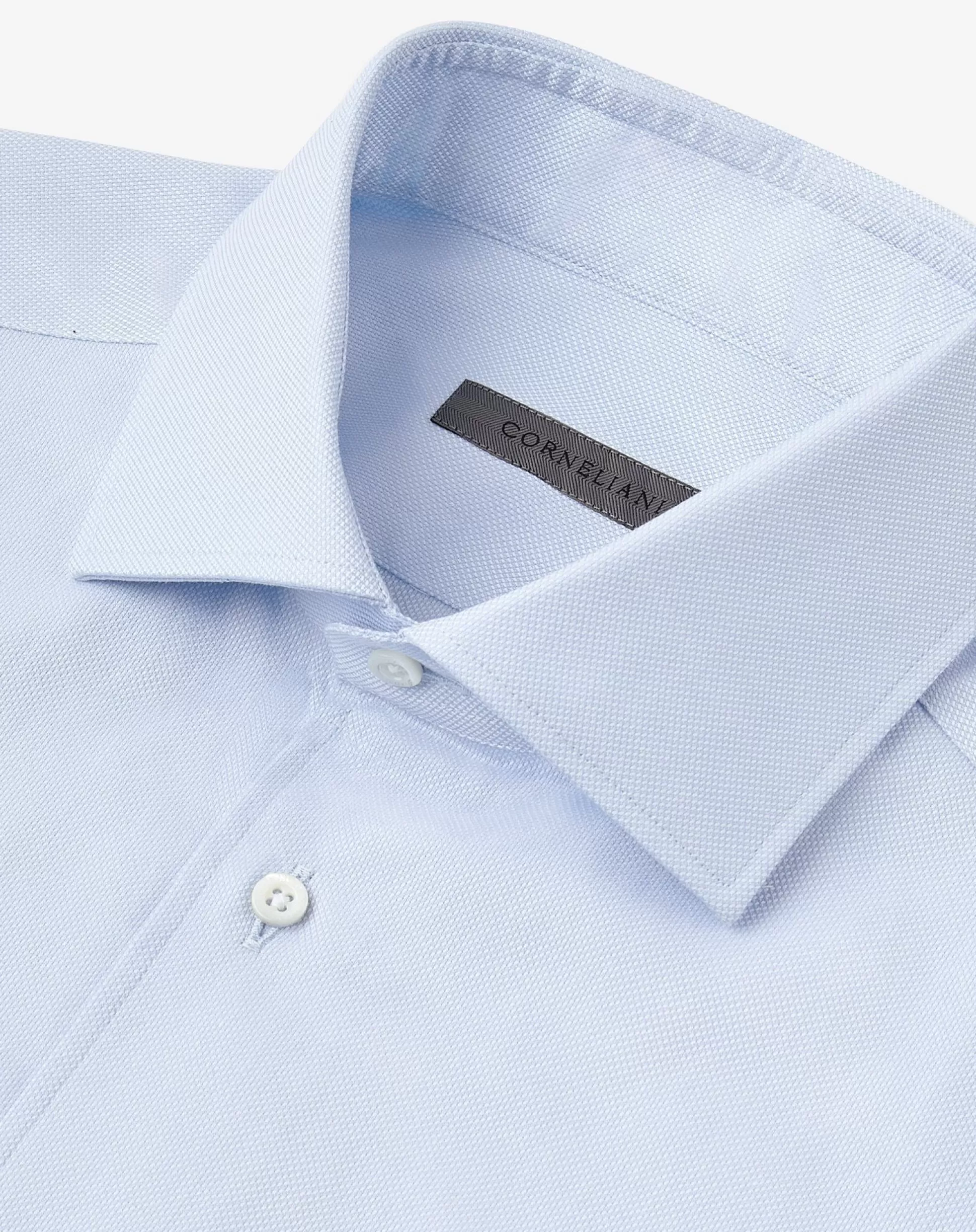 Flash Sale Henry Bucks CORNELIANI Cotton Oxford Long Sleeve Shirt SKY BLUE