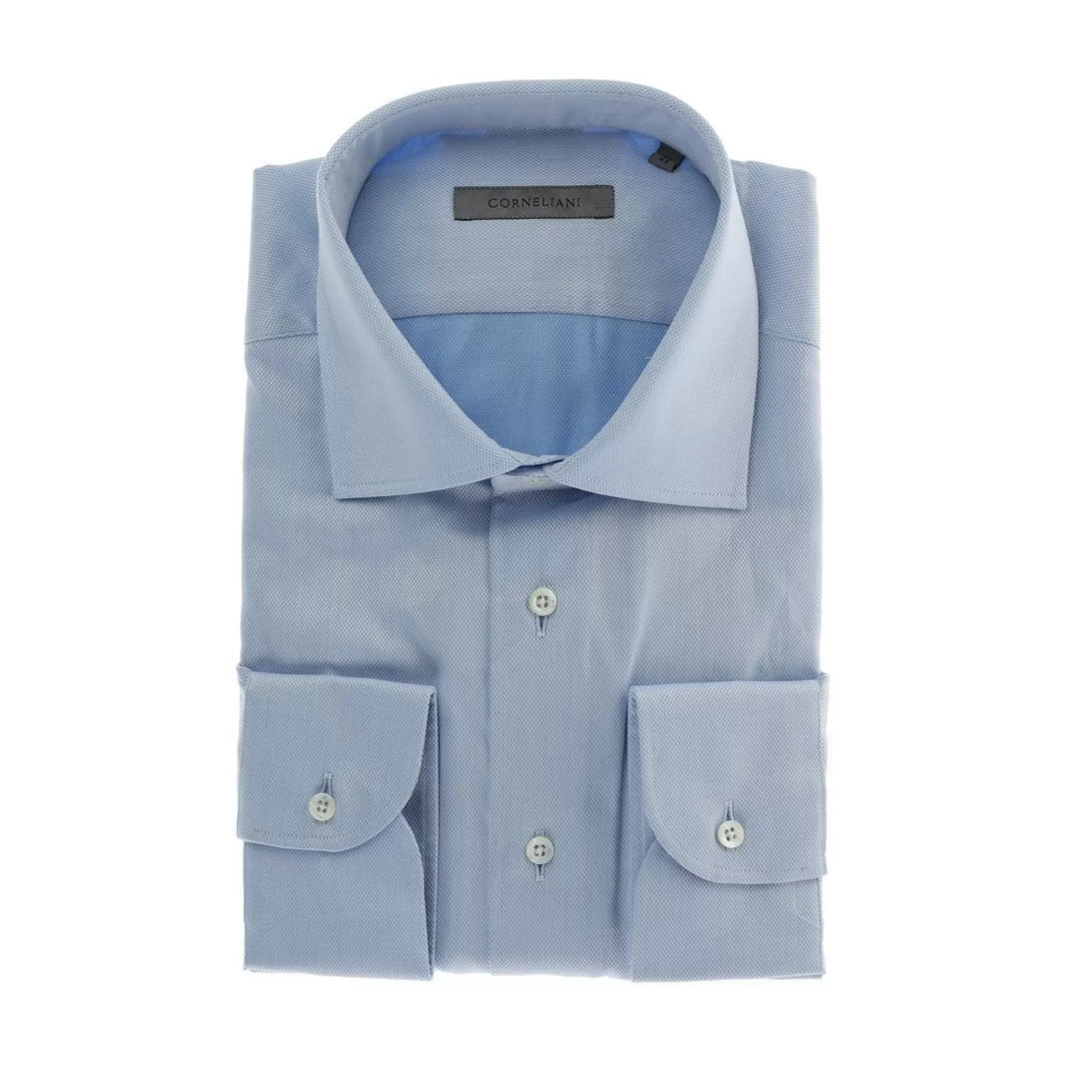 Discount Henry Bucks CORNELIANI Dobby Business Shirt Single Cuff Tailored Fit SKY BLUE SKY BLUE SC-TAILORED FIT