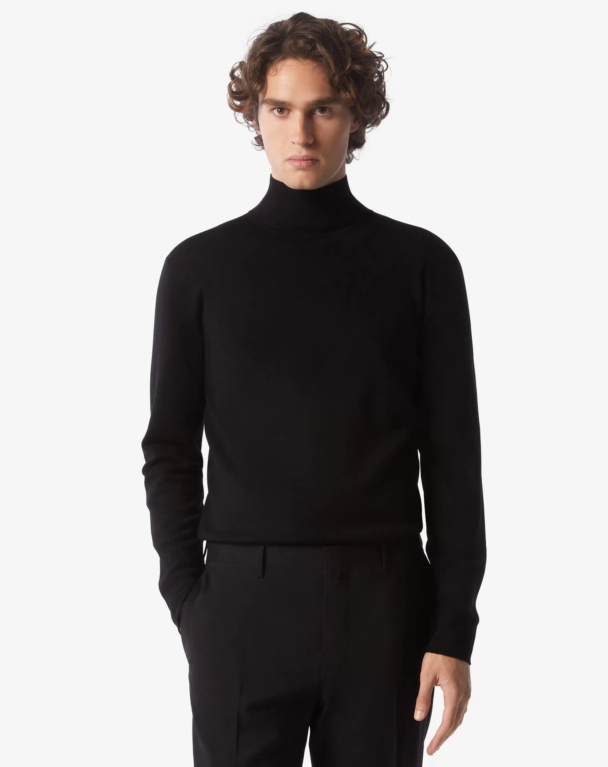 Outlet Henry Bucks CORNELIANI Extrafine Wool Turtleneck BLACK