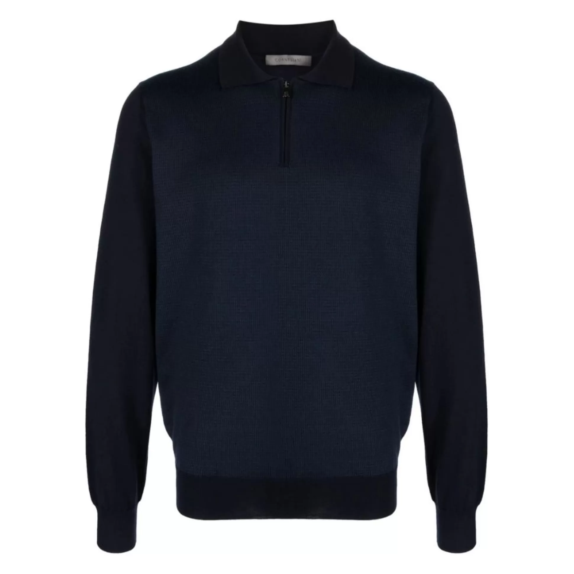 Store Henry Bucks CORNELIANI Merino Zip Knit NAVY BLUE