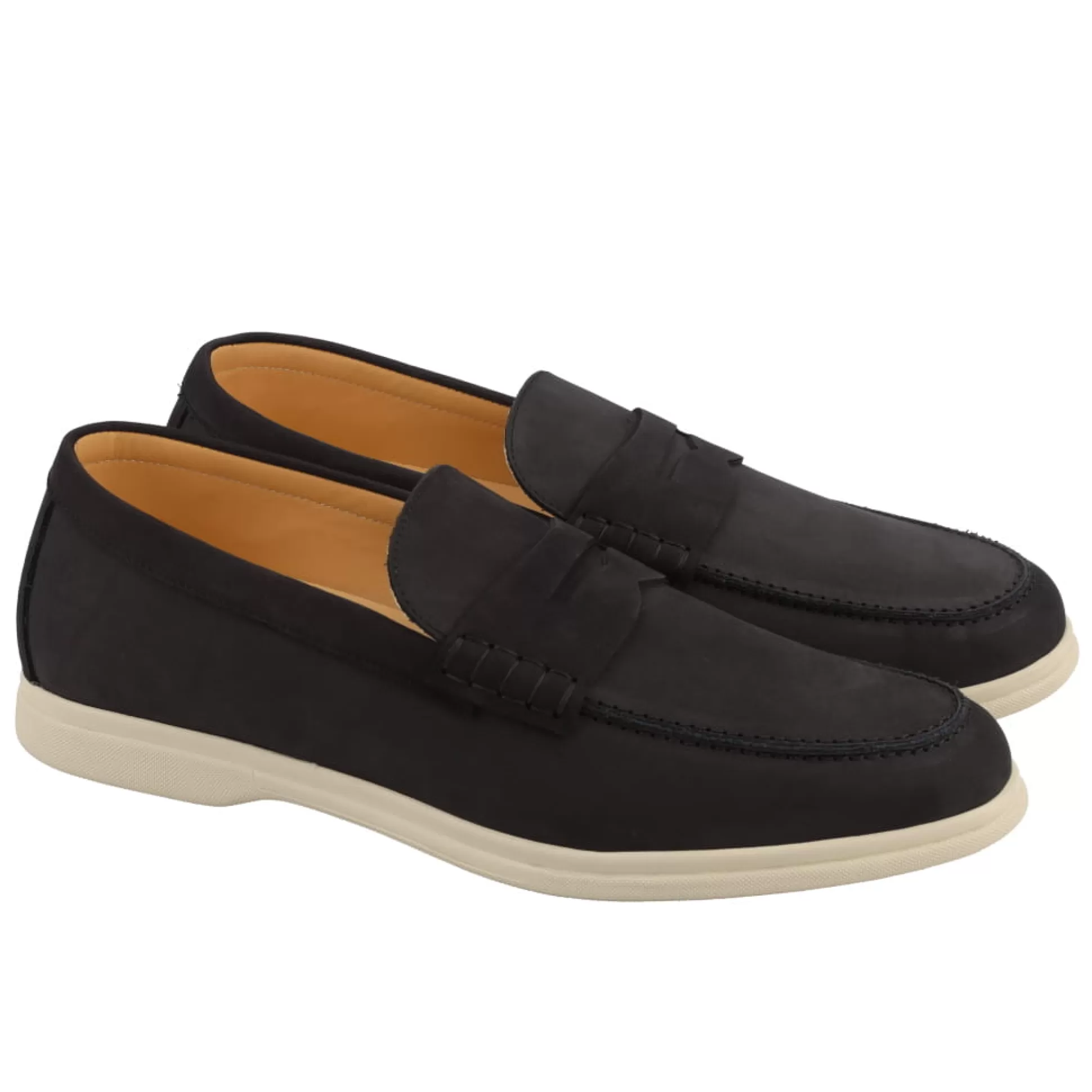 Clearance Henry Bucks CORNELIANI Nubuck Penny Loafer BLACK