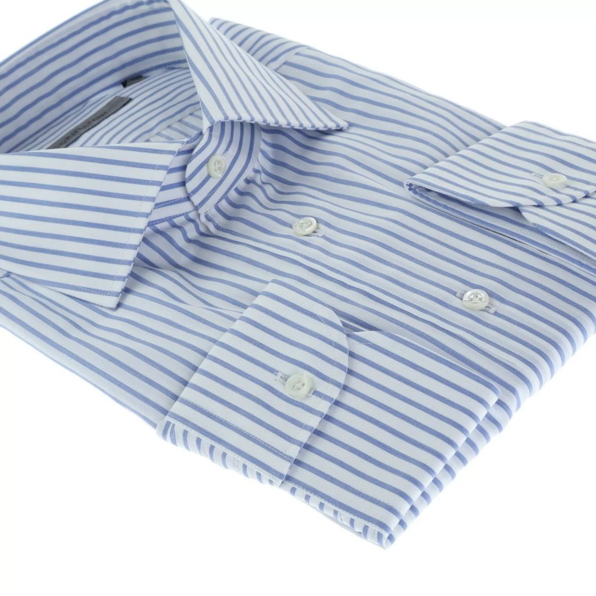 Discount Henry Bucks CORNELIANI Stripe Tailored Fit Single Cuff Business Shirt WHITE WHITE SC-TAILORED FIT