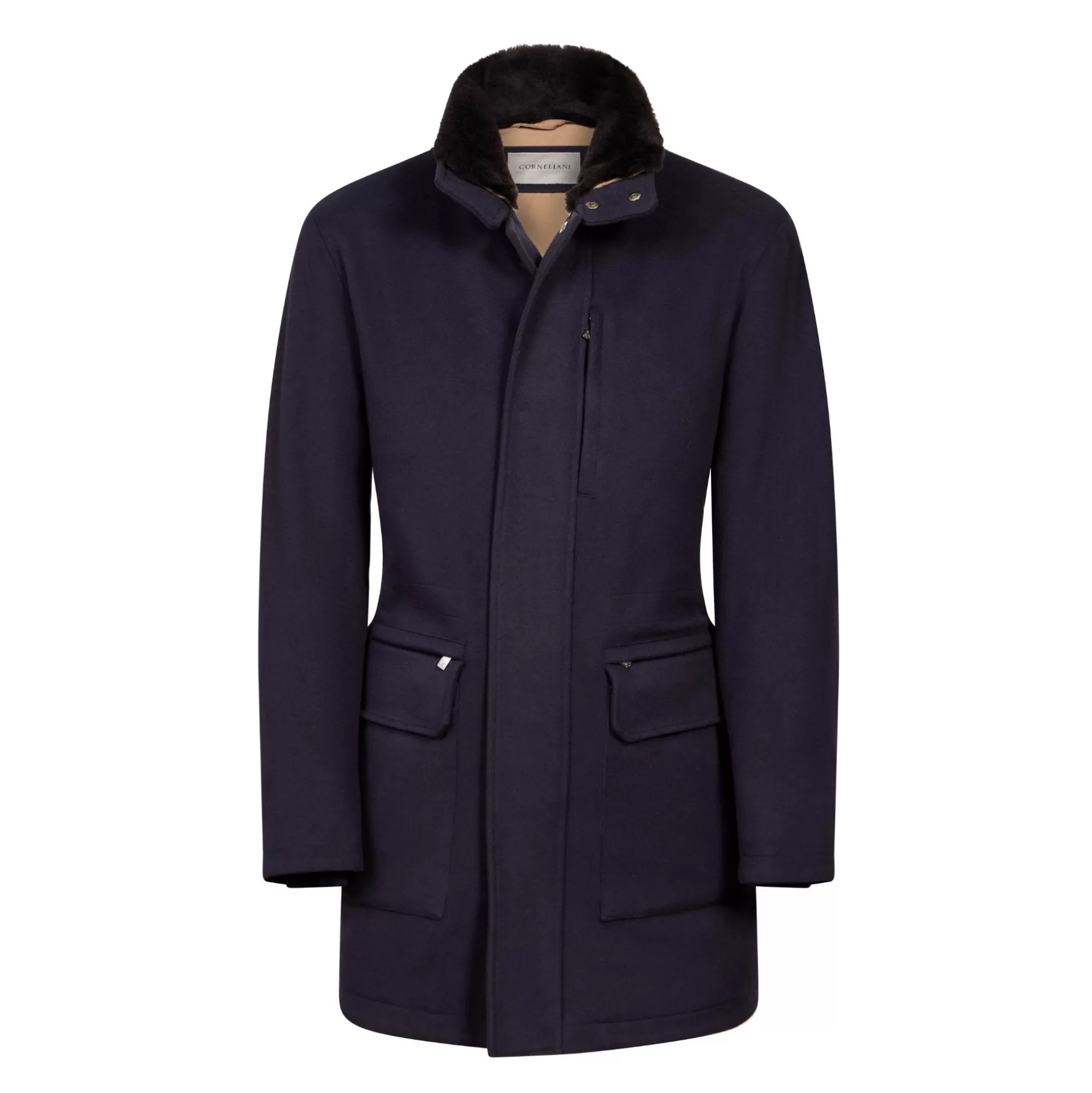 Fashion Henry Bucks CORNELIANI Wool Caban Coat NAVY REG