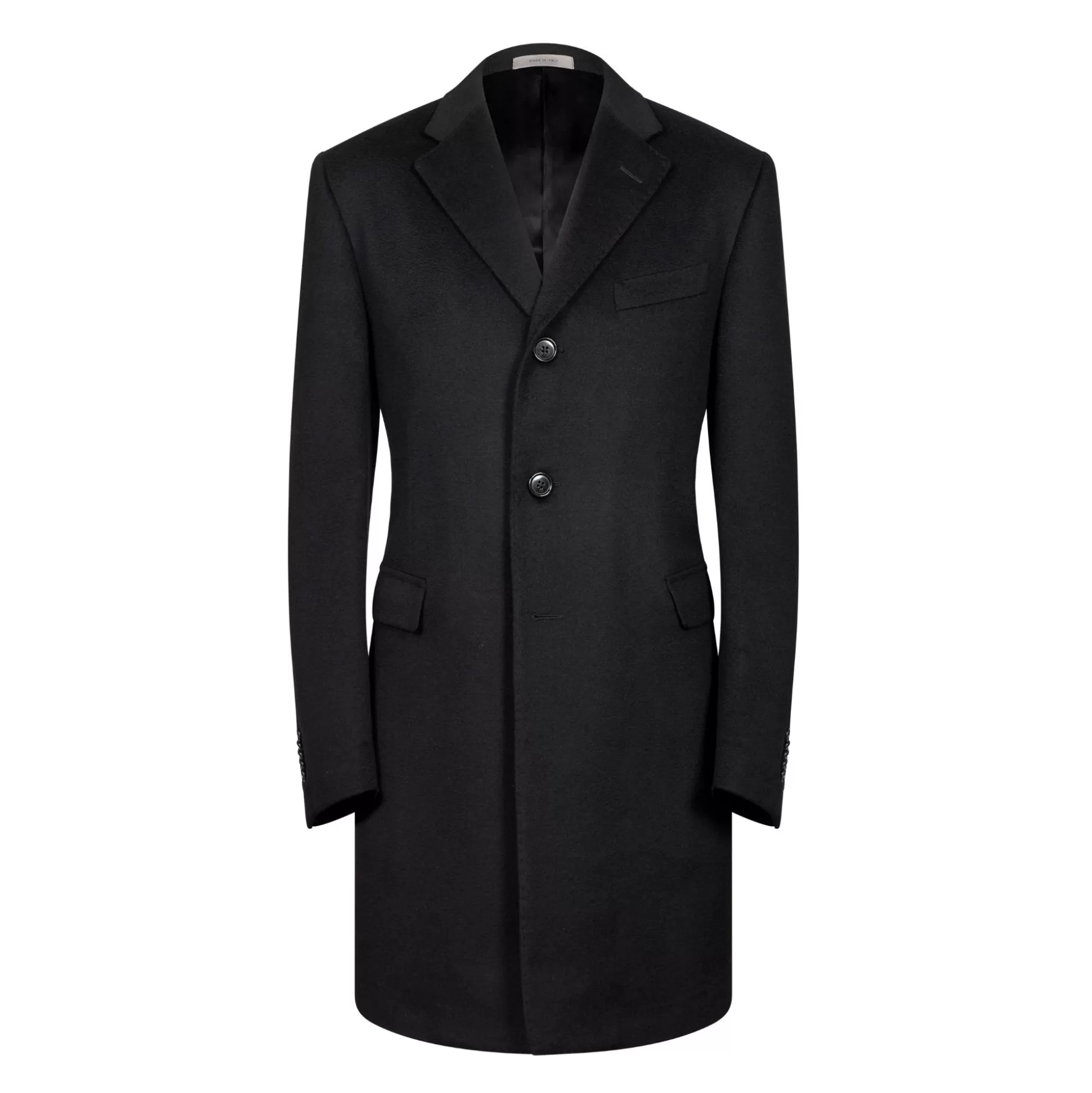 Fashion Henry Bucks CORNELIANI Wool Top Coat BLACK REG