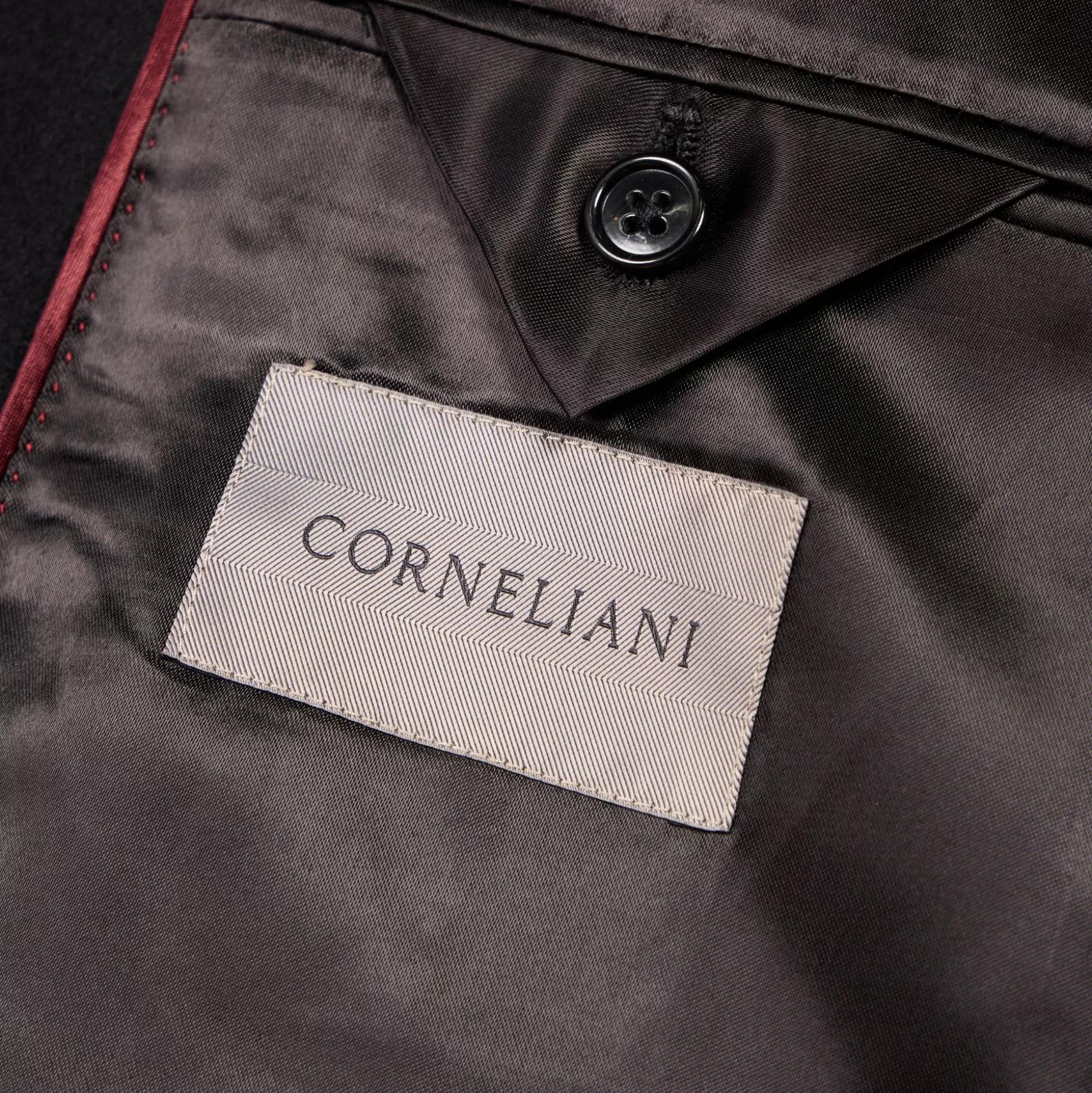 Fashion Henry Bucks CORNELIANI Wool Top Coat BLACK REG