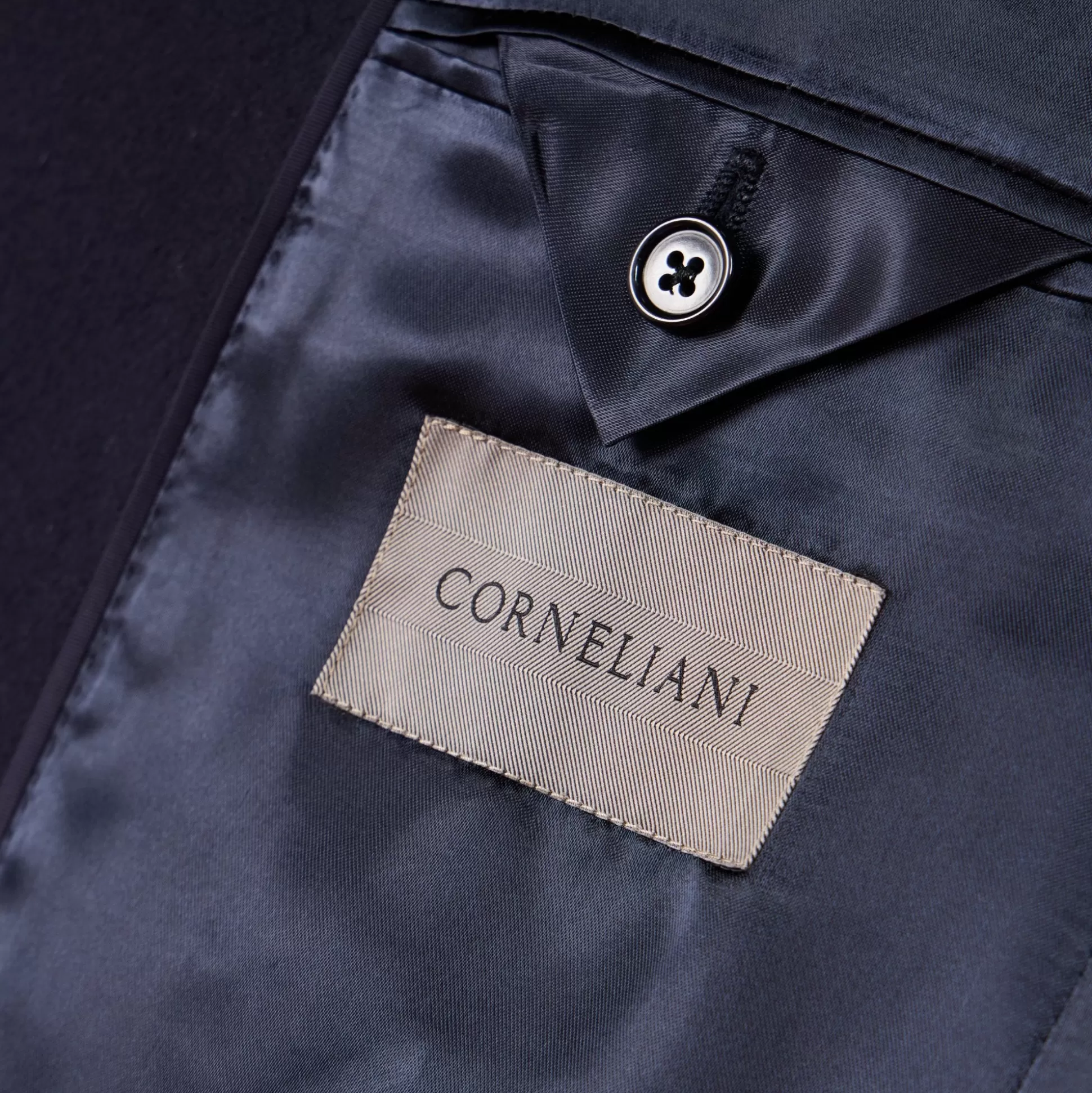 Outlet Henry Bucks CORNELIANI Wool Top Coat NAVY REG