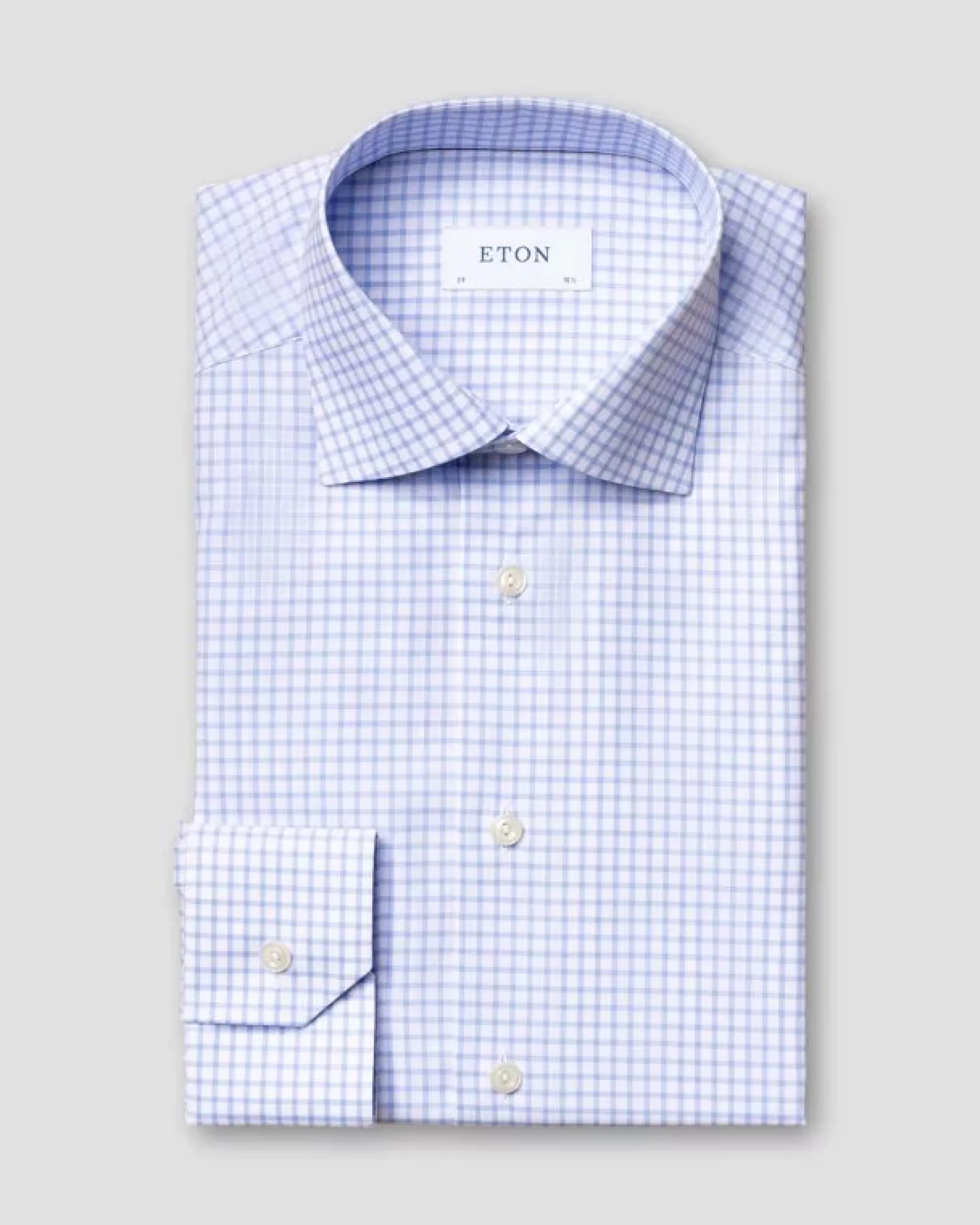 Fashion Henry Bucks ETON Check Print Shirt SC-Contemporary Fit LIGHT BLUE LIGHT BLUE SC-CONTEMPORARY FIT