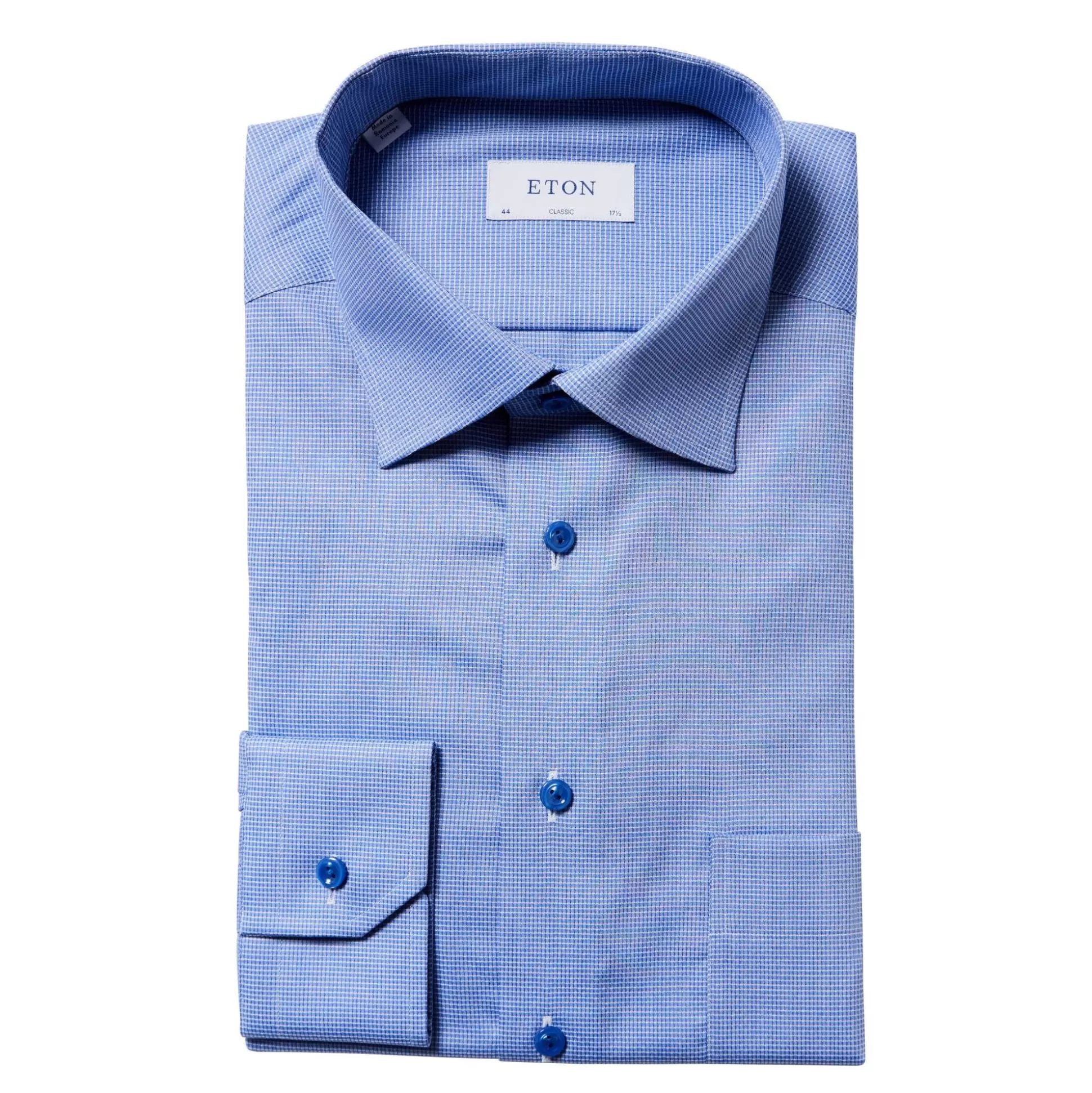 Fashion Henry Bucks ETON Dobby Shirt Single Cuff Classic Fit MID BLUE MID BLUE SC-CLASSIC FIT