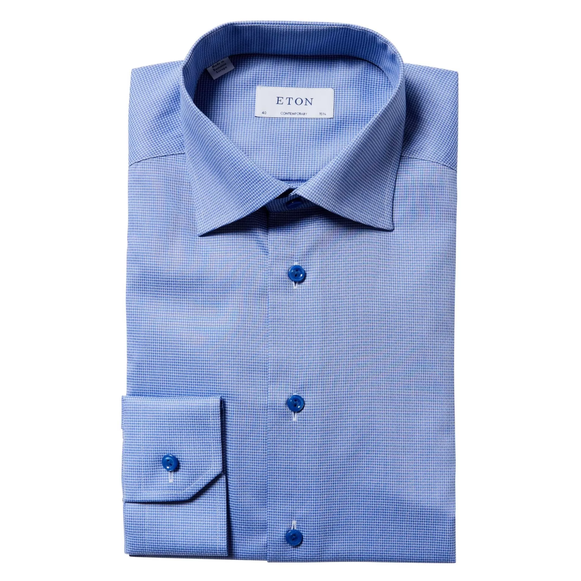 Flash Sale Henry Bucks ETON Dobby Shirt Single Cuff Contemporary Fit MID BLUE MID BLUE SC-CONTEMPORARY FIT