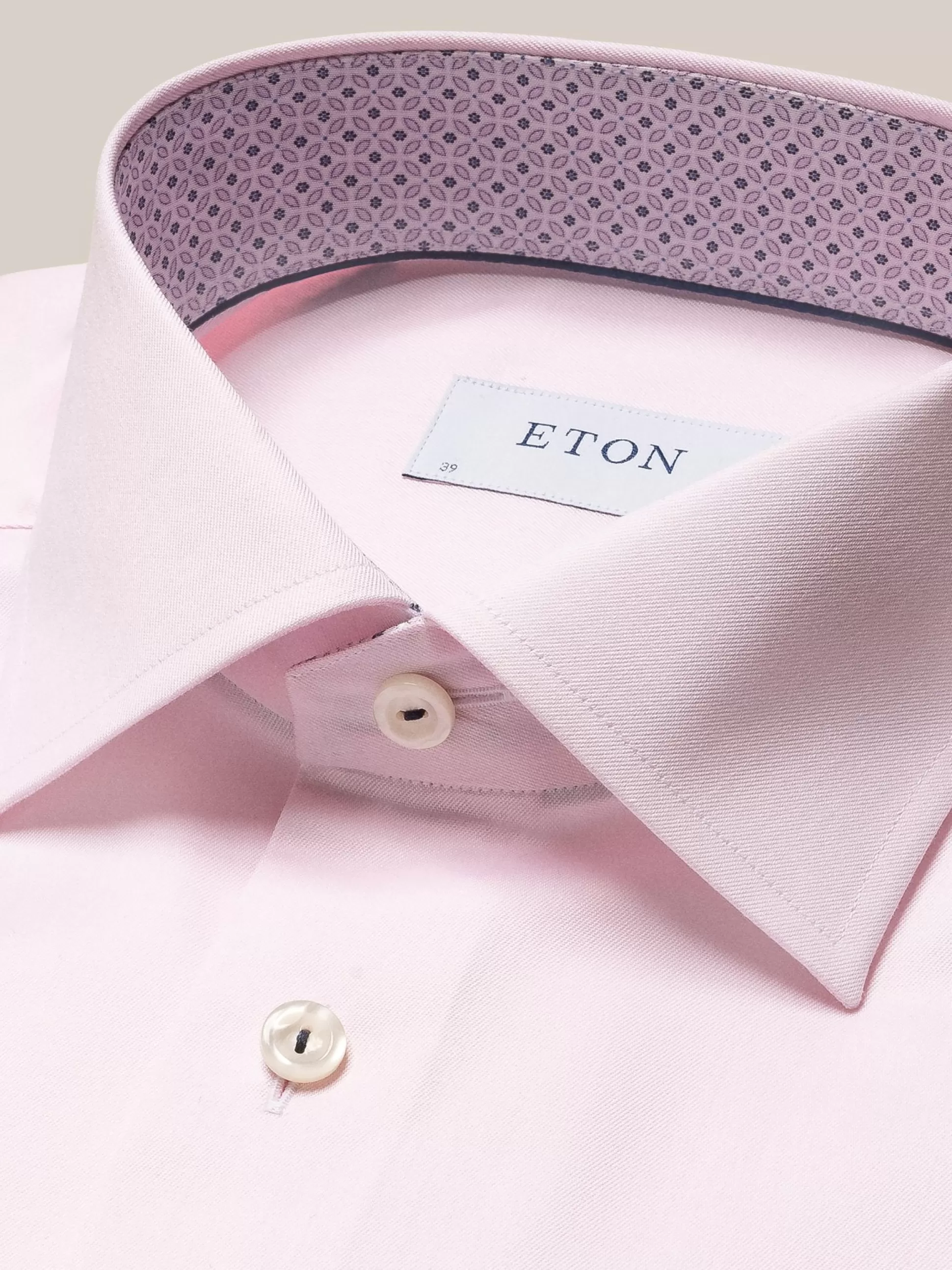 Best Sale Henry Bucks ETON GEOMETRIC TWILL LS SHIRT PINK SC-CONTEMPORARY FIT