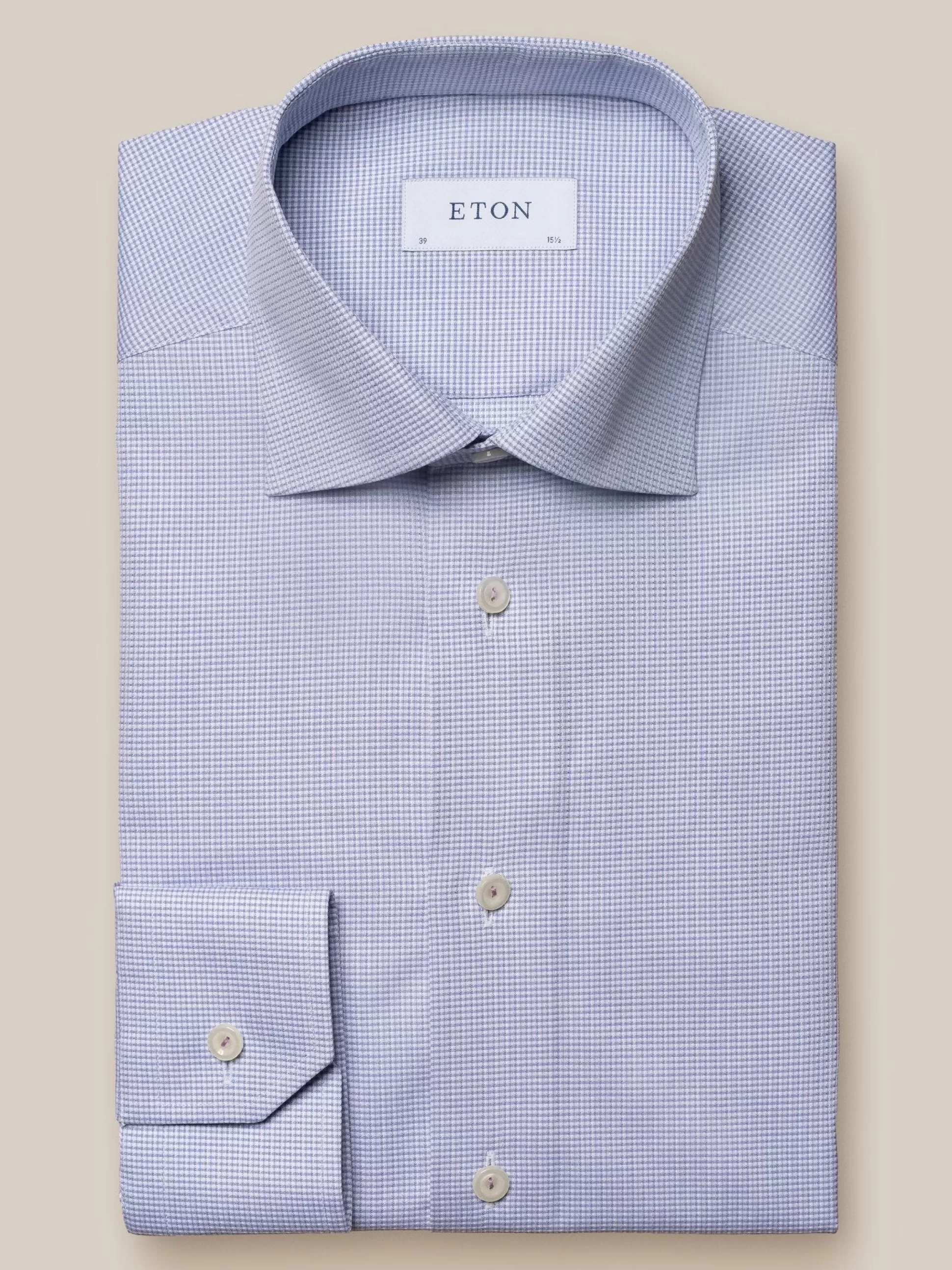 Shop Henry Bucks ETON Microcheck Shirt SC-Contemporary Fit SKY BLUE SKY BLUE SC-CONTEMPORARY FIT