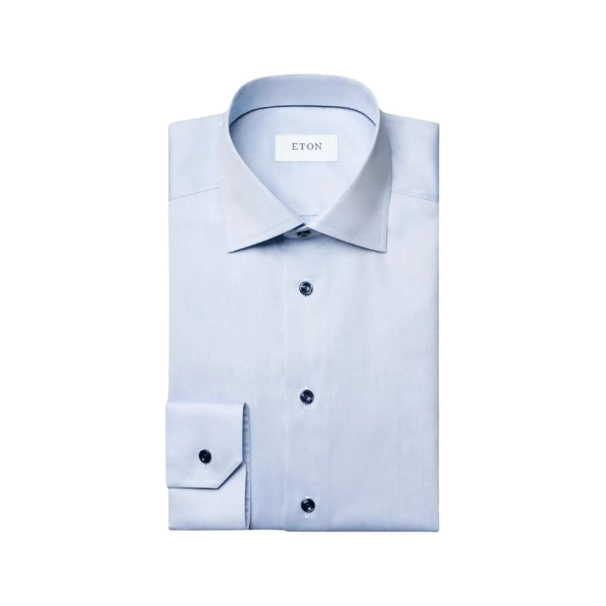 Flash Sale Henry Bucks ETON Plain Shirt With Contrast Button SC-Contemporary Fit LIGHT BLUE LIGHT BLUE SC-CONTEMPORARY FIT