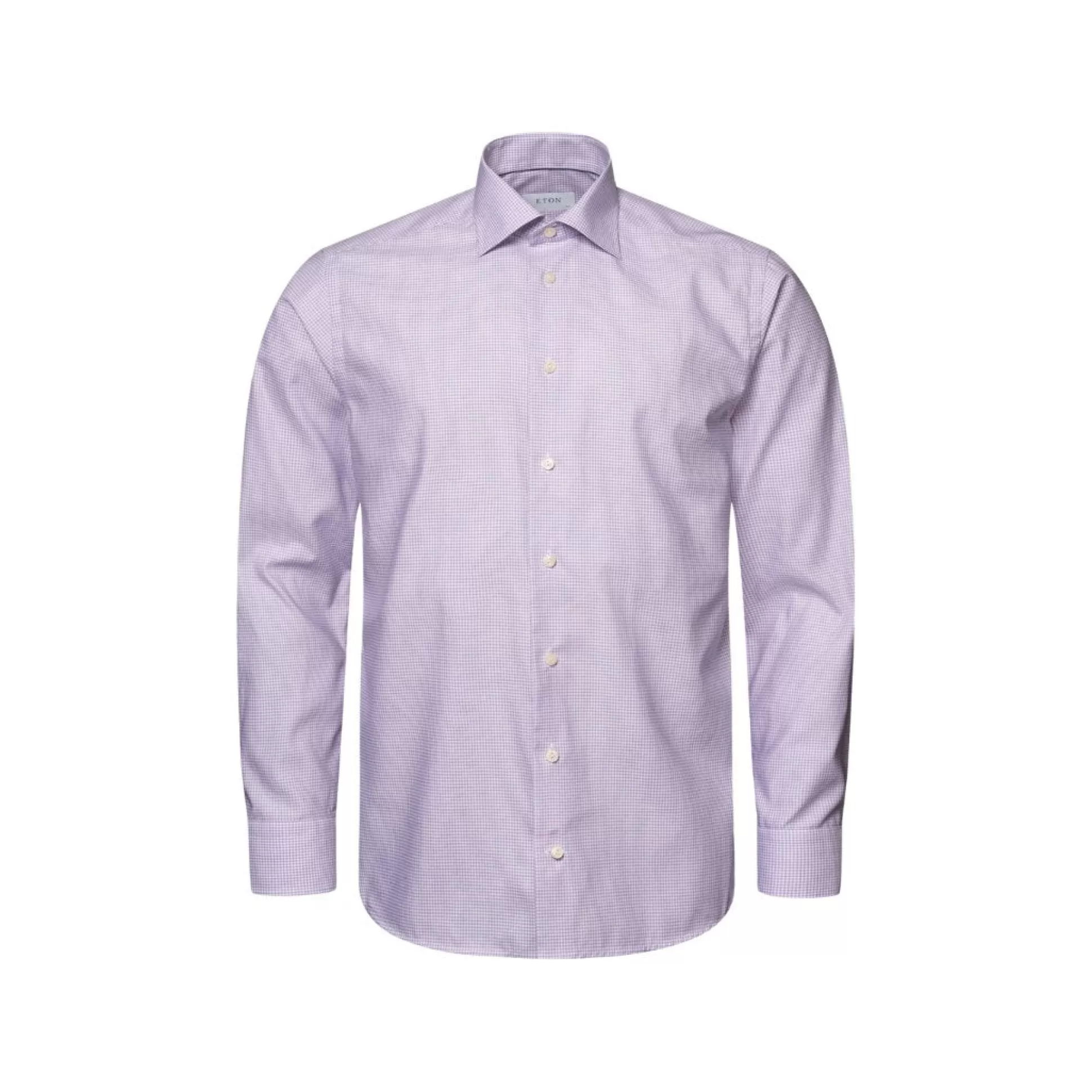 Discount Henry Bucks ETON Twill Shirt Micro Check Contemporary Fit PURPLE PURPLE SC-CONTEMPORARY FIT