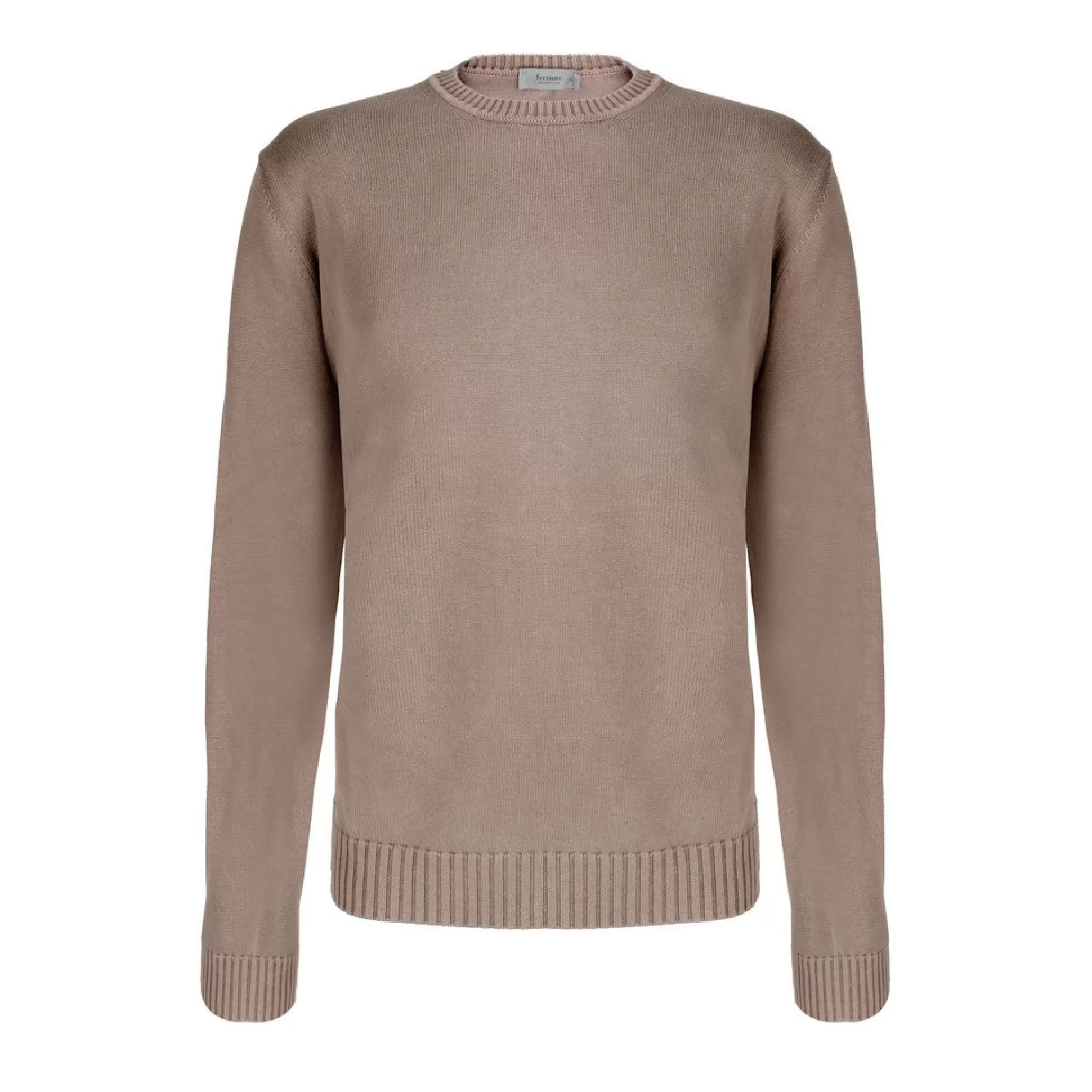 Best Henry Bucks FERRANTE Cotton Crewneck Long Sleeve TAUPE