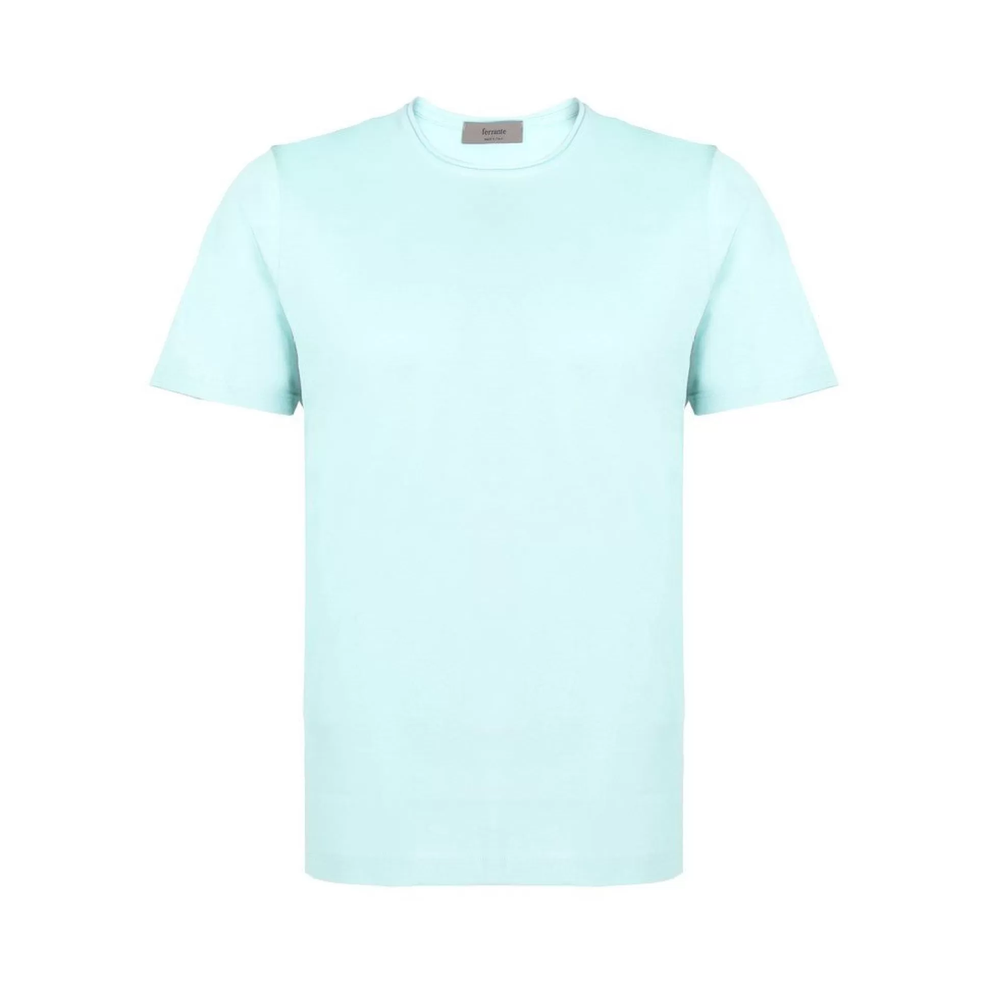 Clearance Henry Bucks FERRANTE Cotton Jersey Crew Neck T-Shirt TURQUOISE