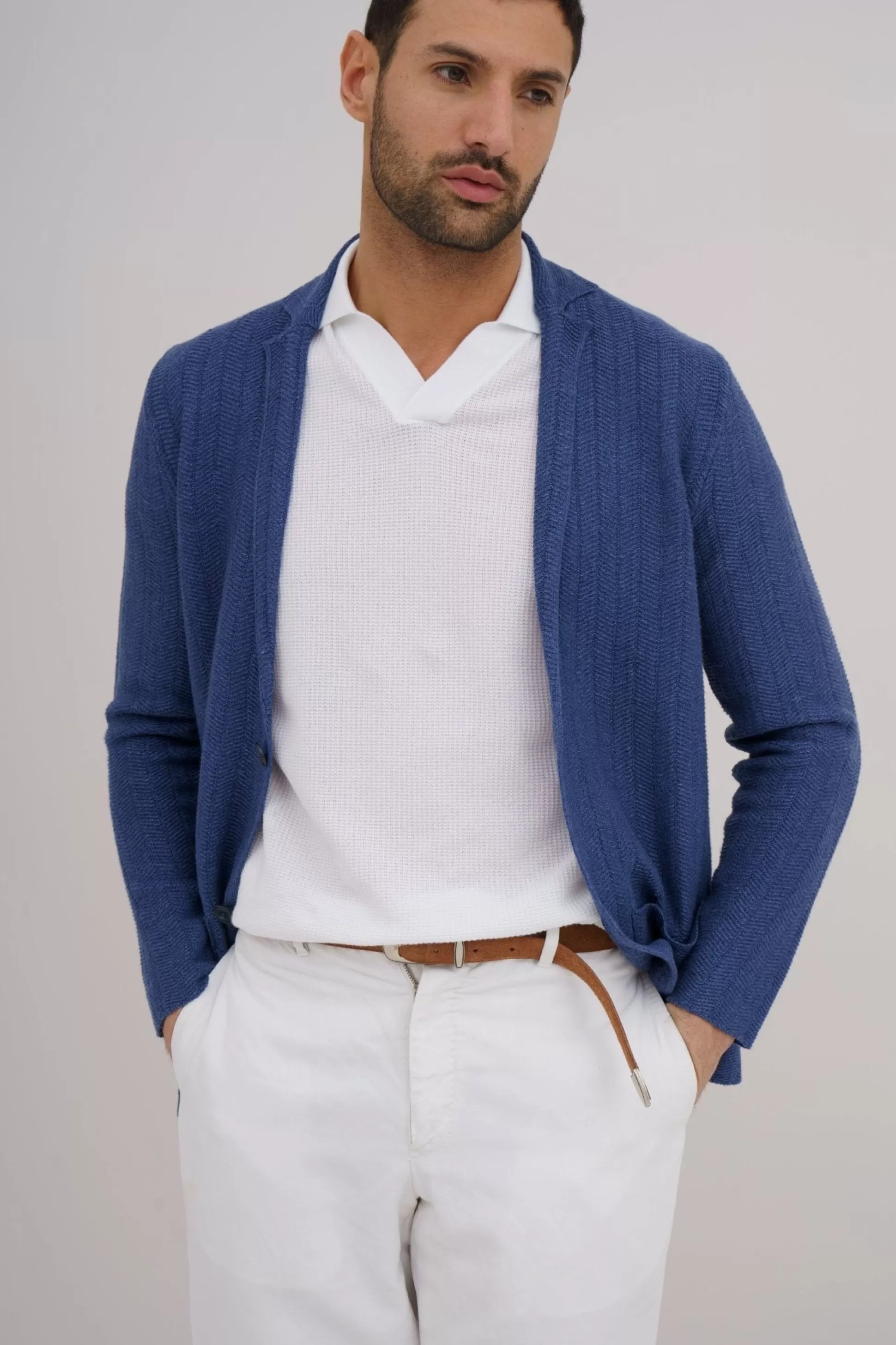 Discount Henry Bucks Ferrante Relaxed Jacket In MID BLUE