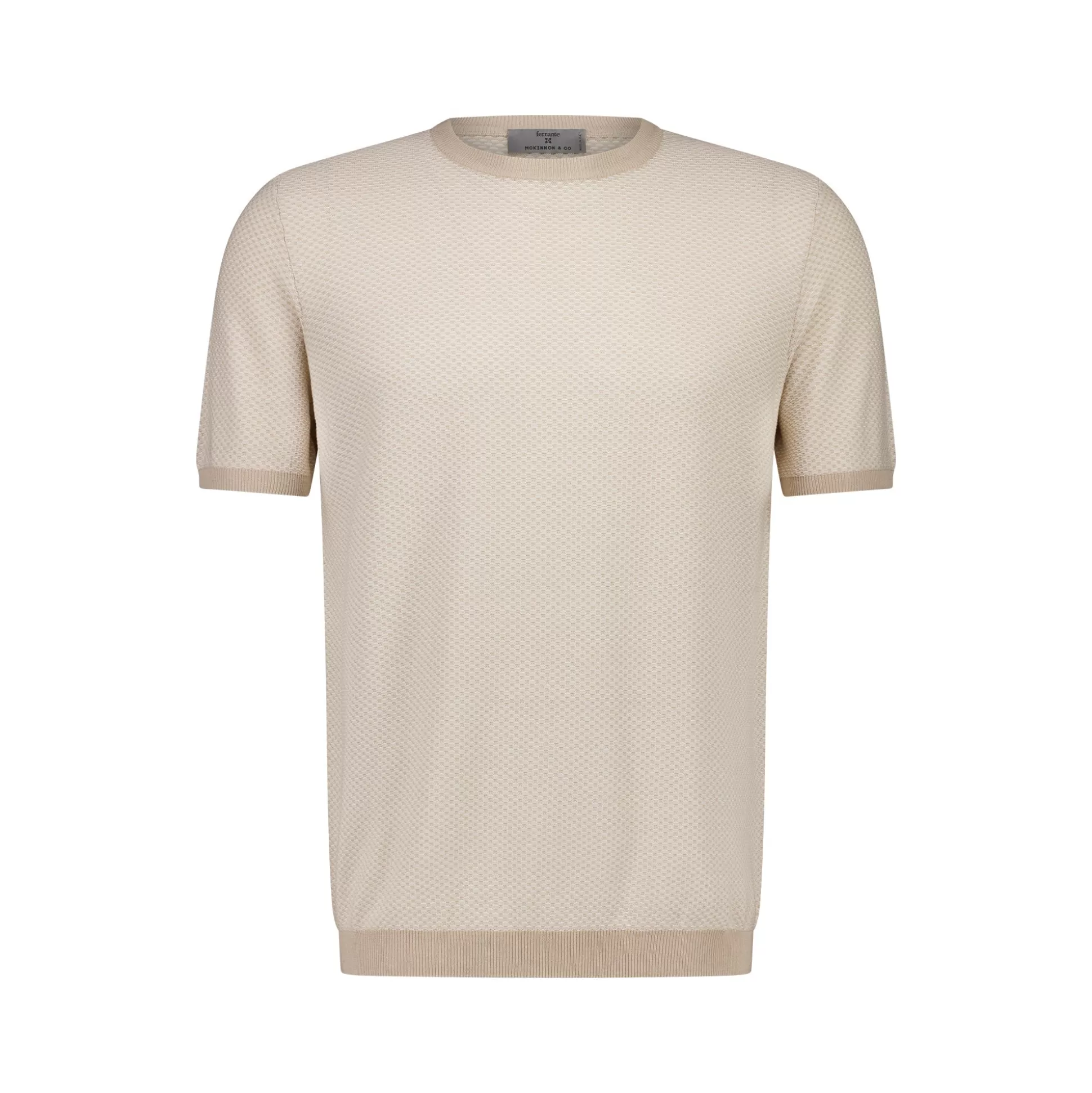 Hot Henry Bucks Ferrante Short Sleeve Contrast T-Shirt In BEIGE