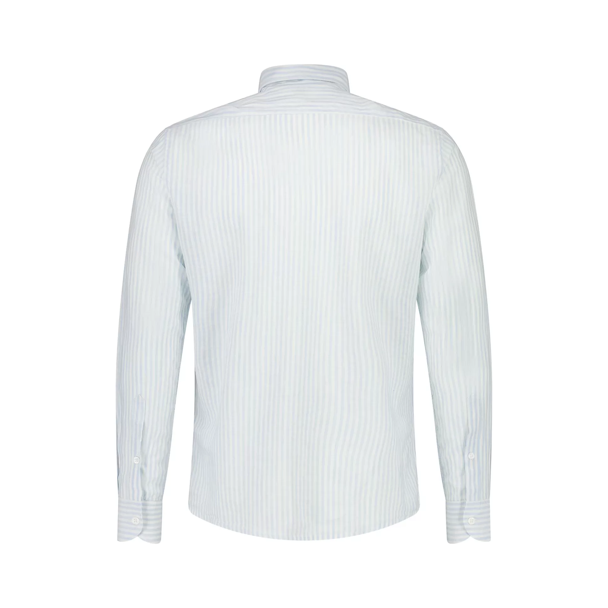 Flash Sale Henry Bucks FRADI Cotton/Linen Stripe Shirt WHITE/SKY