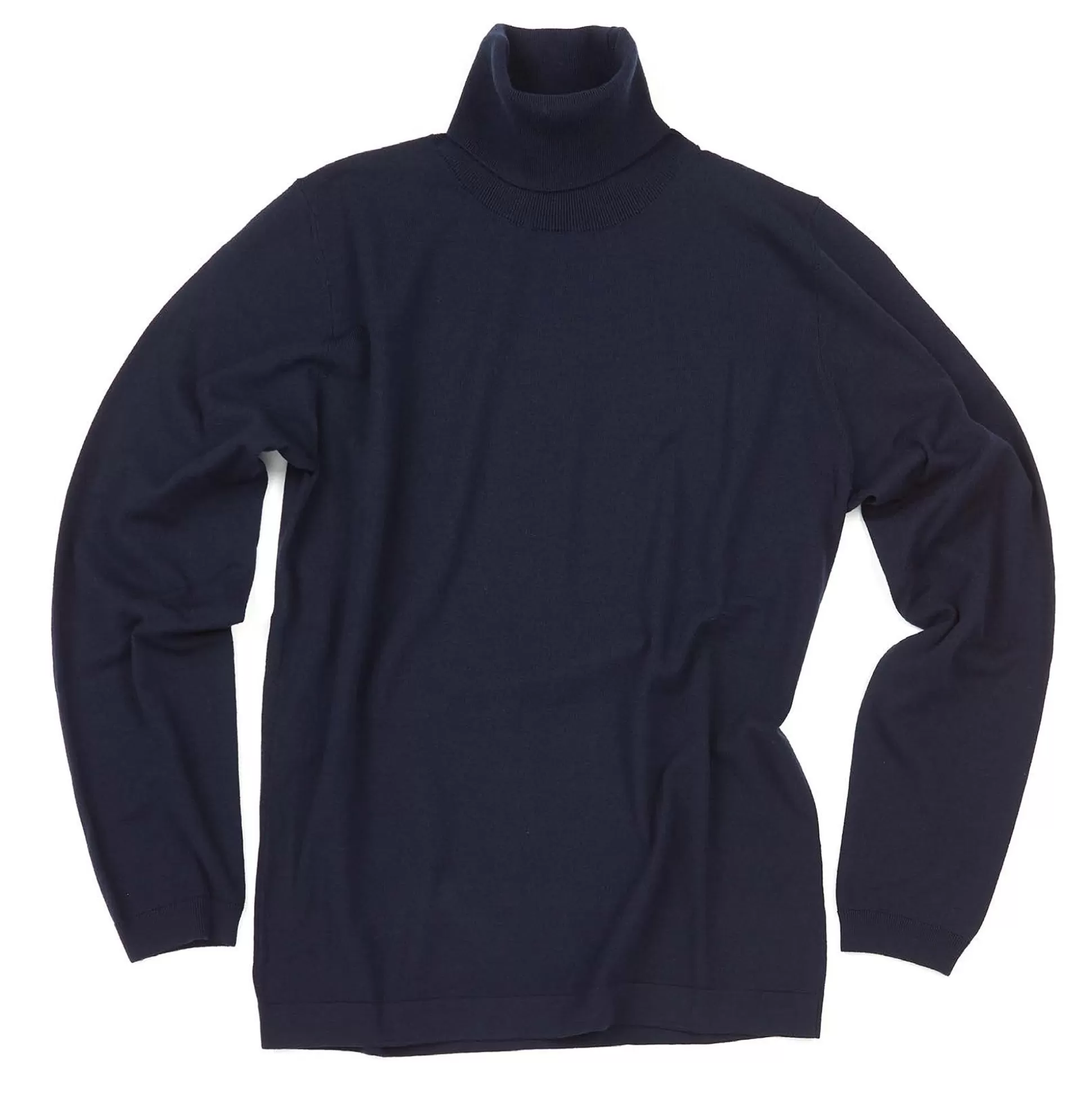 Clearance Henry Bucks FRADI Extrafine Merino Stretch Turtleneck Knitwear NAVY